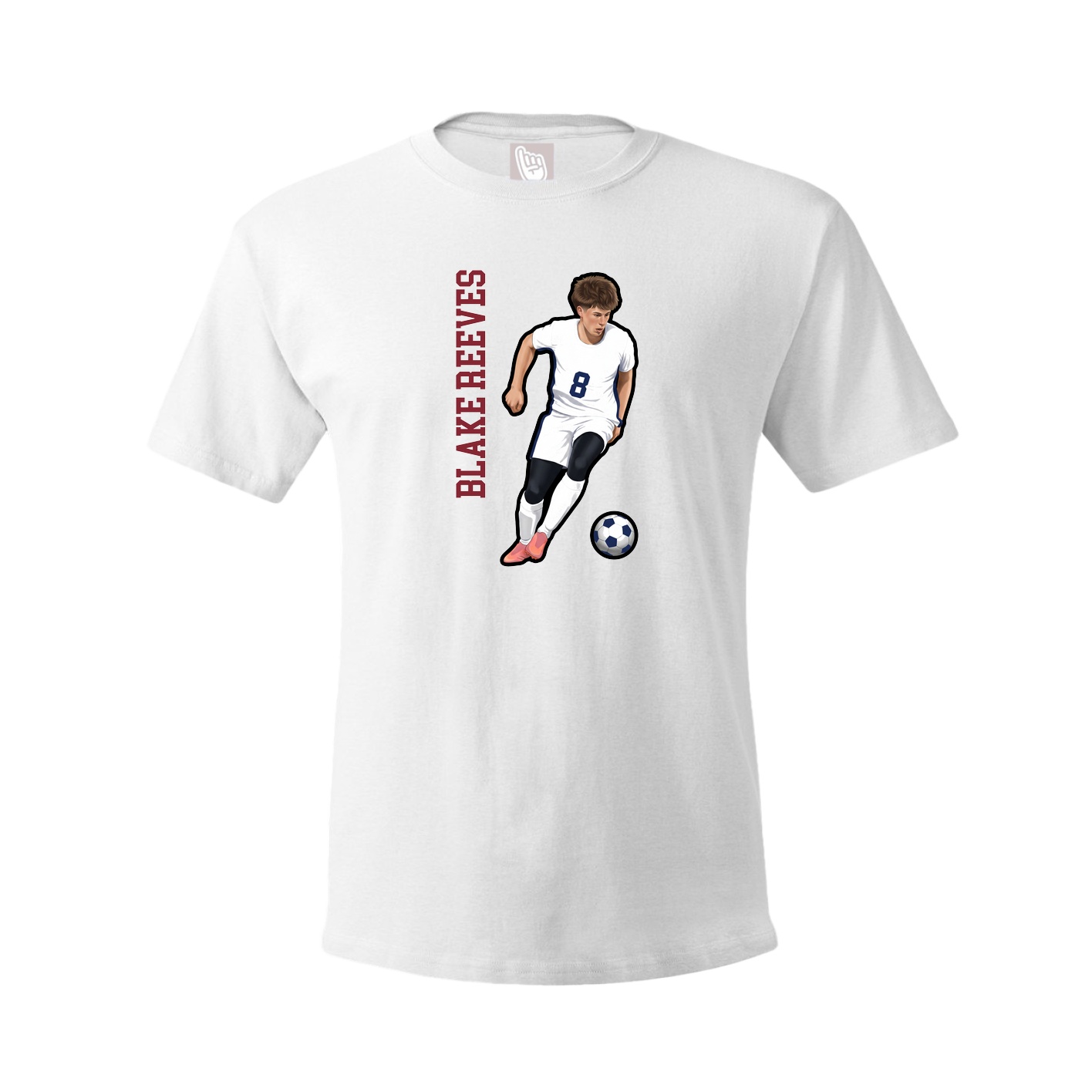 Youth Tee — Name Vertical in White