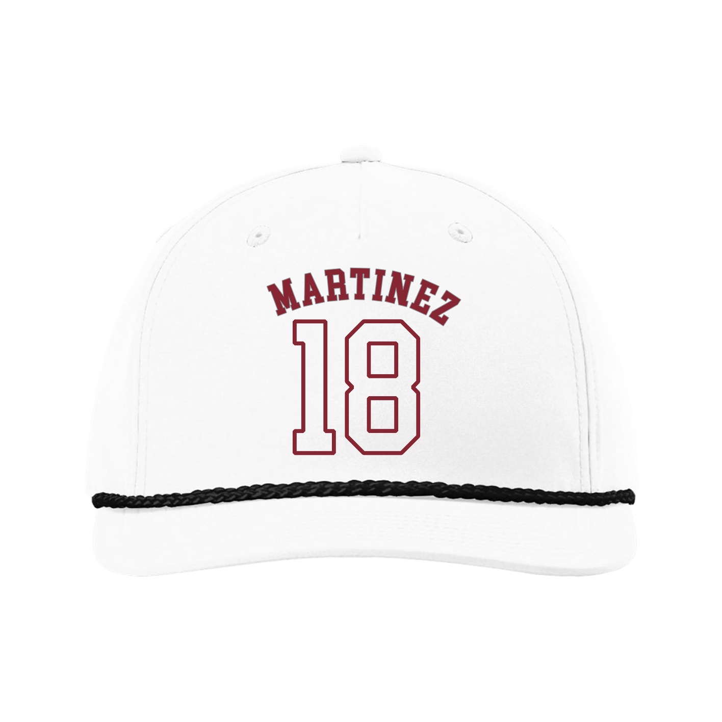 Five-Panel Classic Rope Cap — Shirsey Arch in White