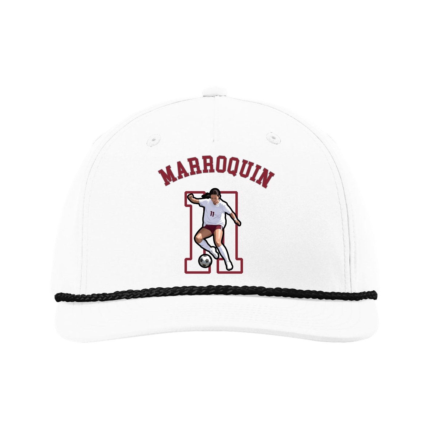 Five-Panel Classic Rope Cap — Shirsey Arch in White