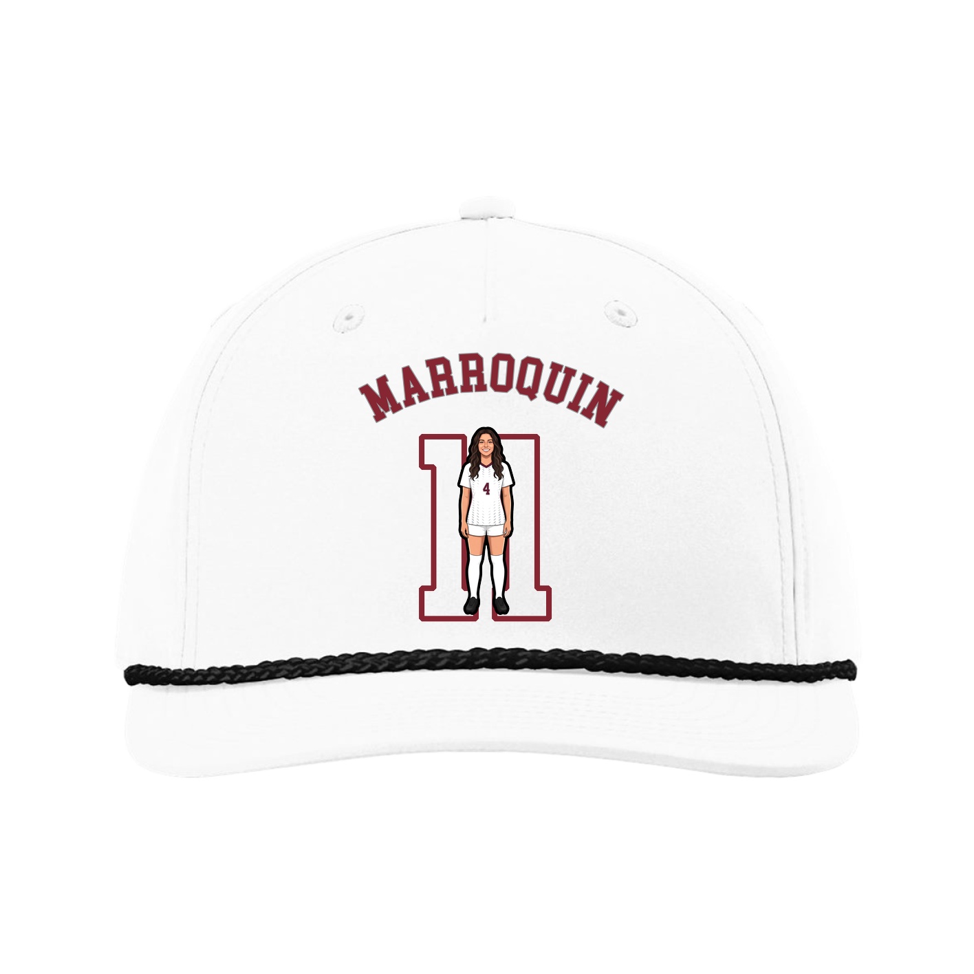 Five-Panel Classic Rope Cap — Shirsey Arch in White