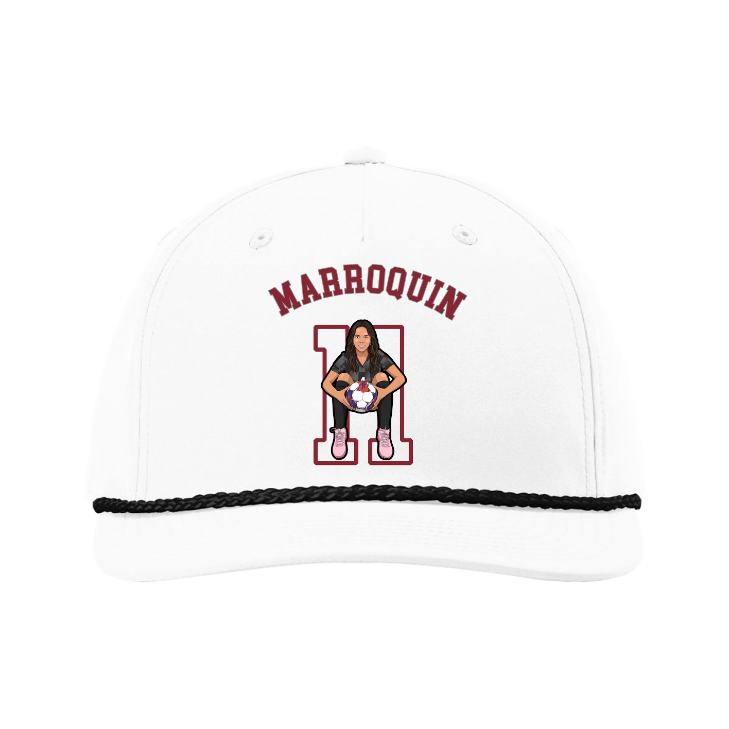 Five-Panel Classic Rope Cap — Shirsey Arch in White