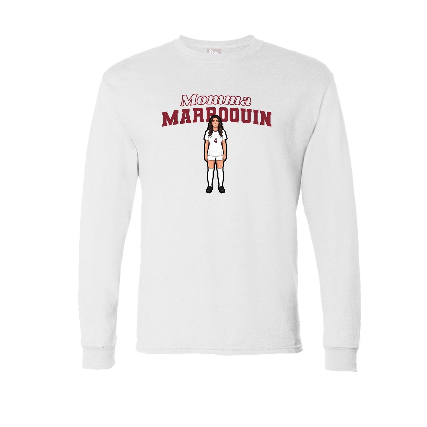 Long Sleeve Tee — Mothers Day Block in White
