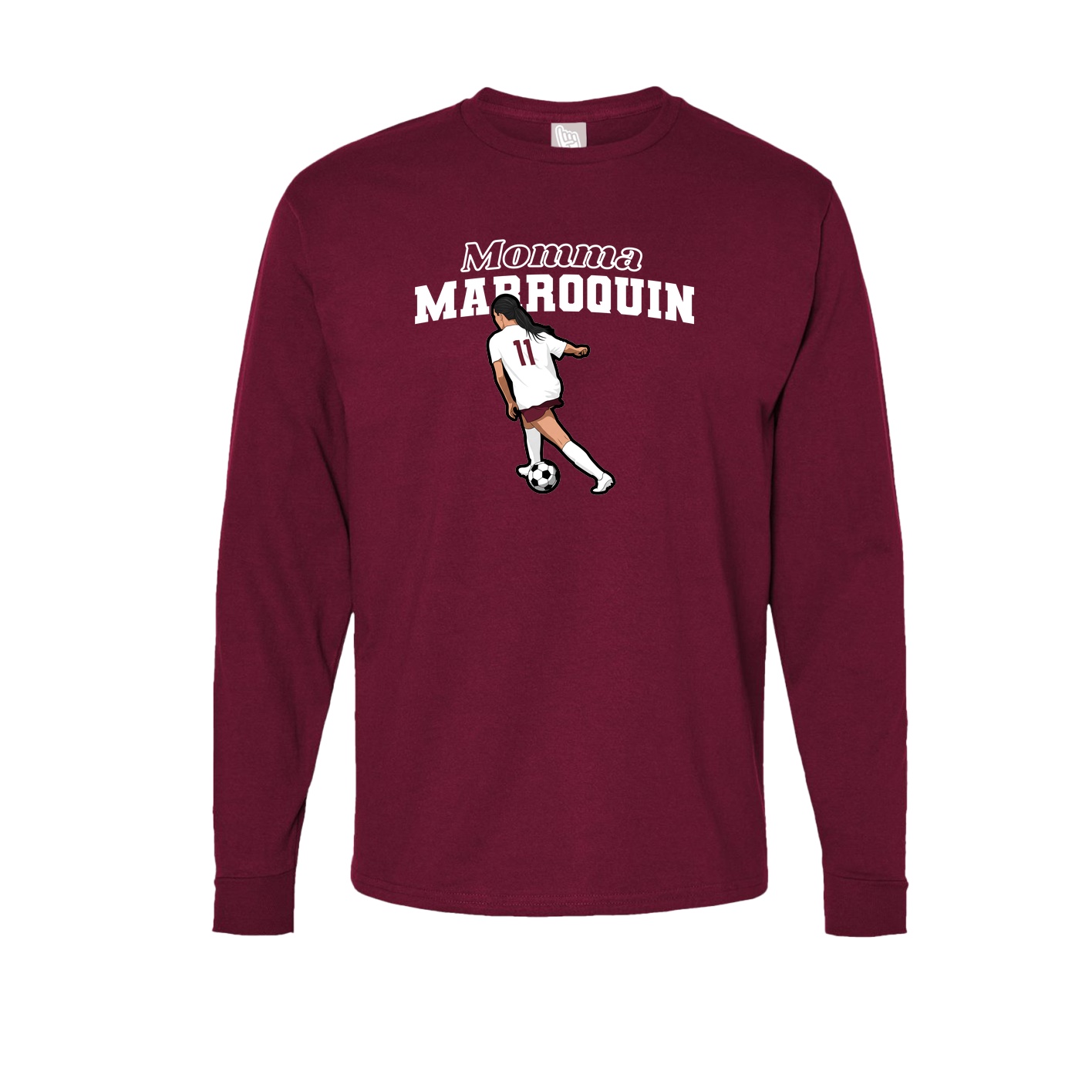 Long Sleeve Tee — Mothers Day Block in Cardinal