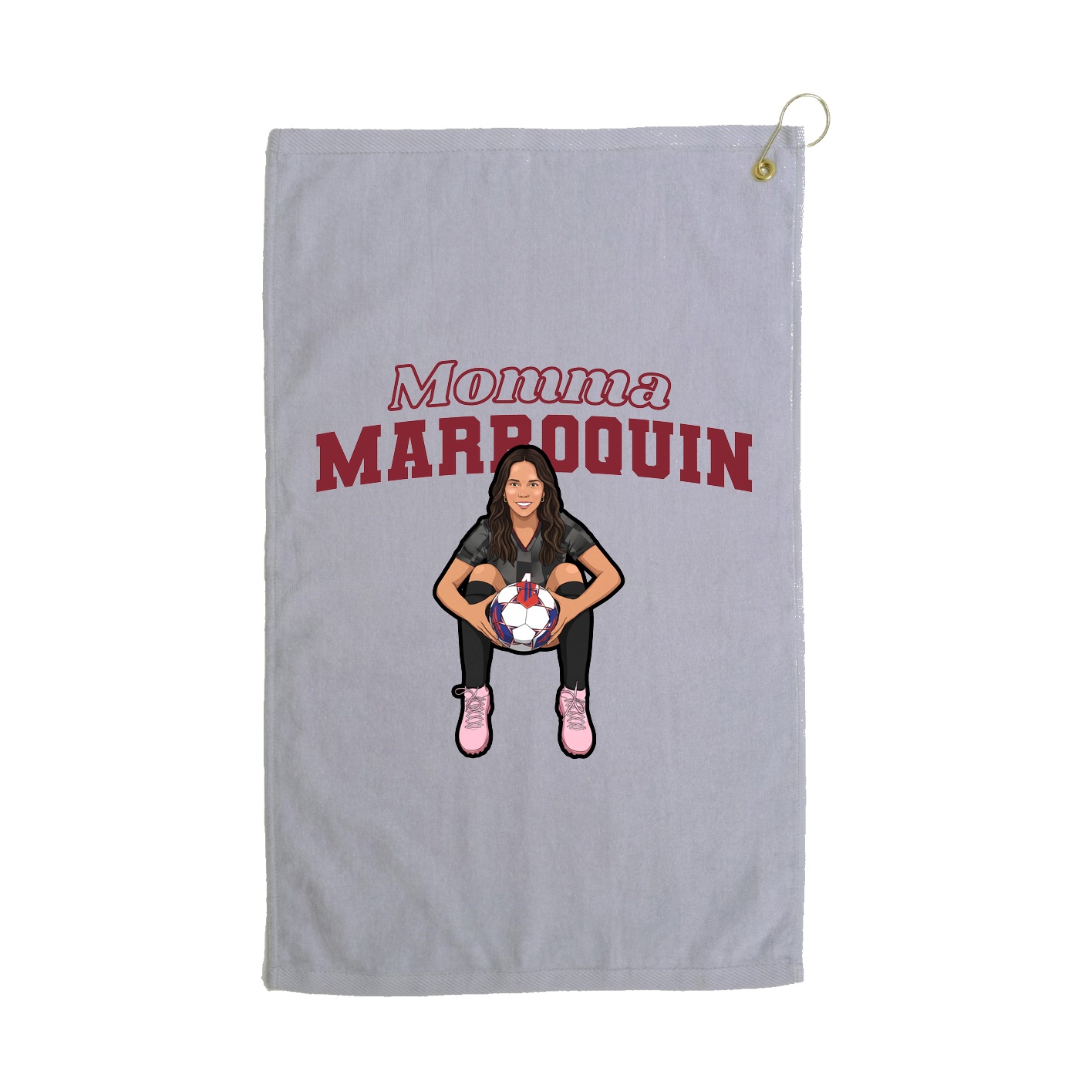 Golf Towel — Mothers Day Block in Grey