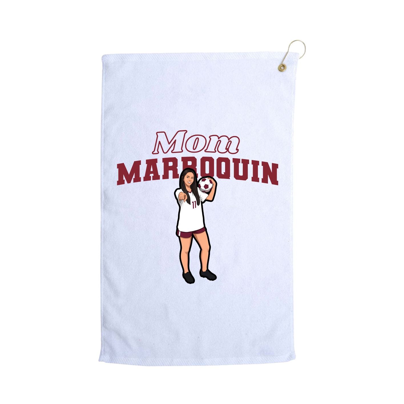 Golf Towel — Mothers Day Block in White
