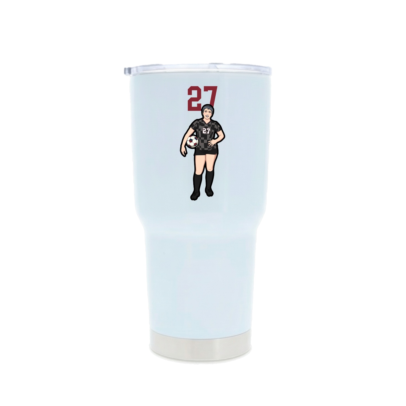 30oz Stainless Steel Tumbler — Number Top in White