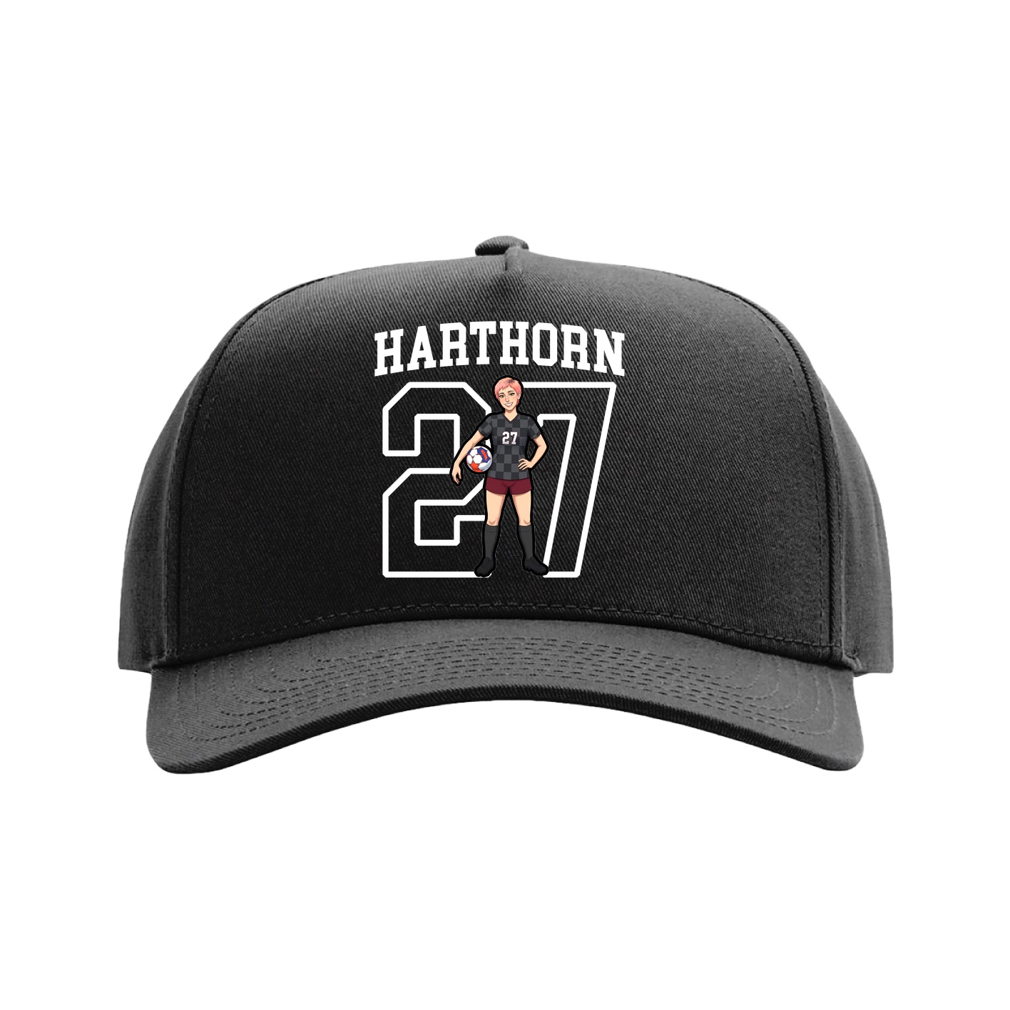 Full Fabric Five-Panel Champ Cap — Shirsey in Black