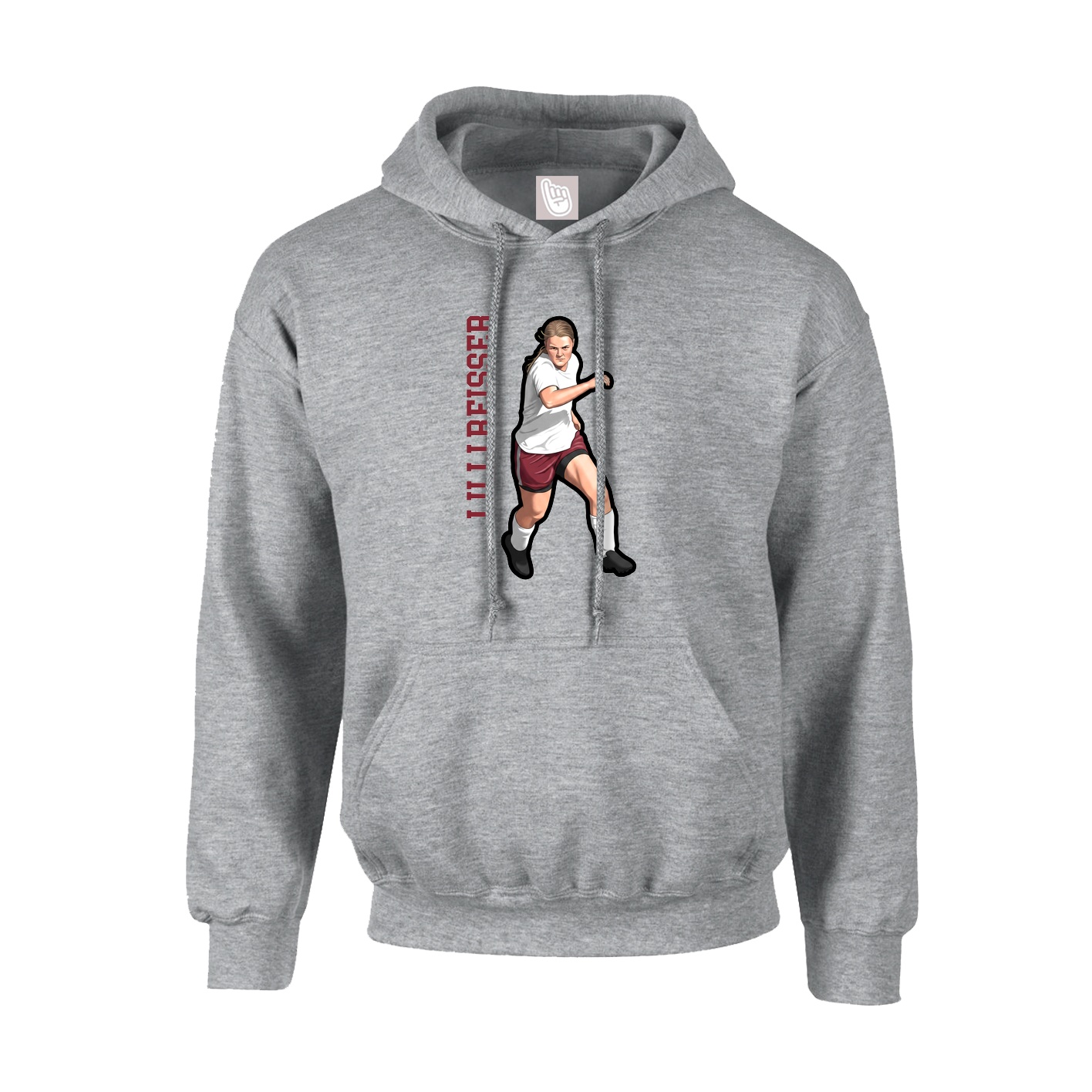 Youth Hoodie — Name Vertical in Grey