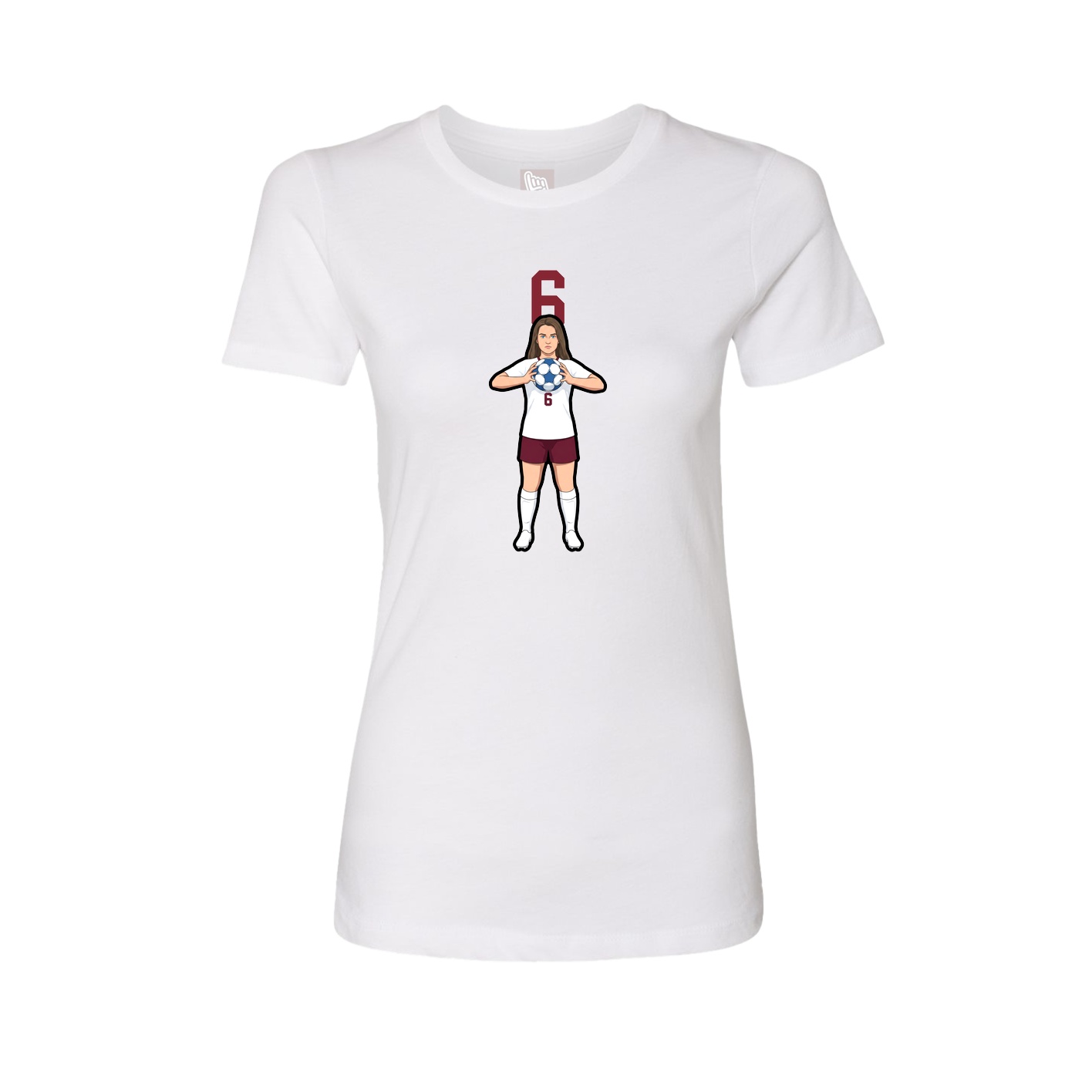 Womens Tee — Number Top in White