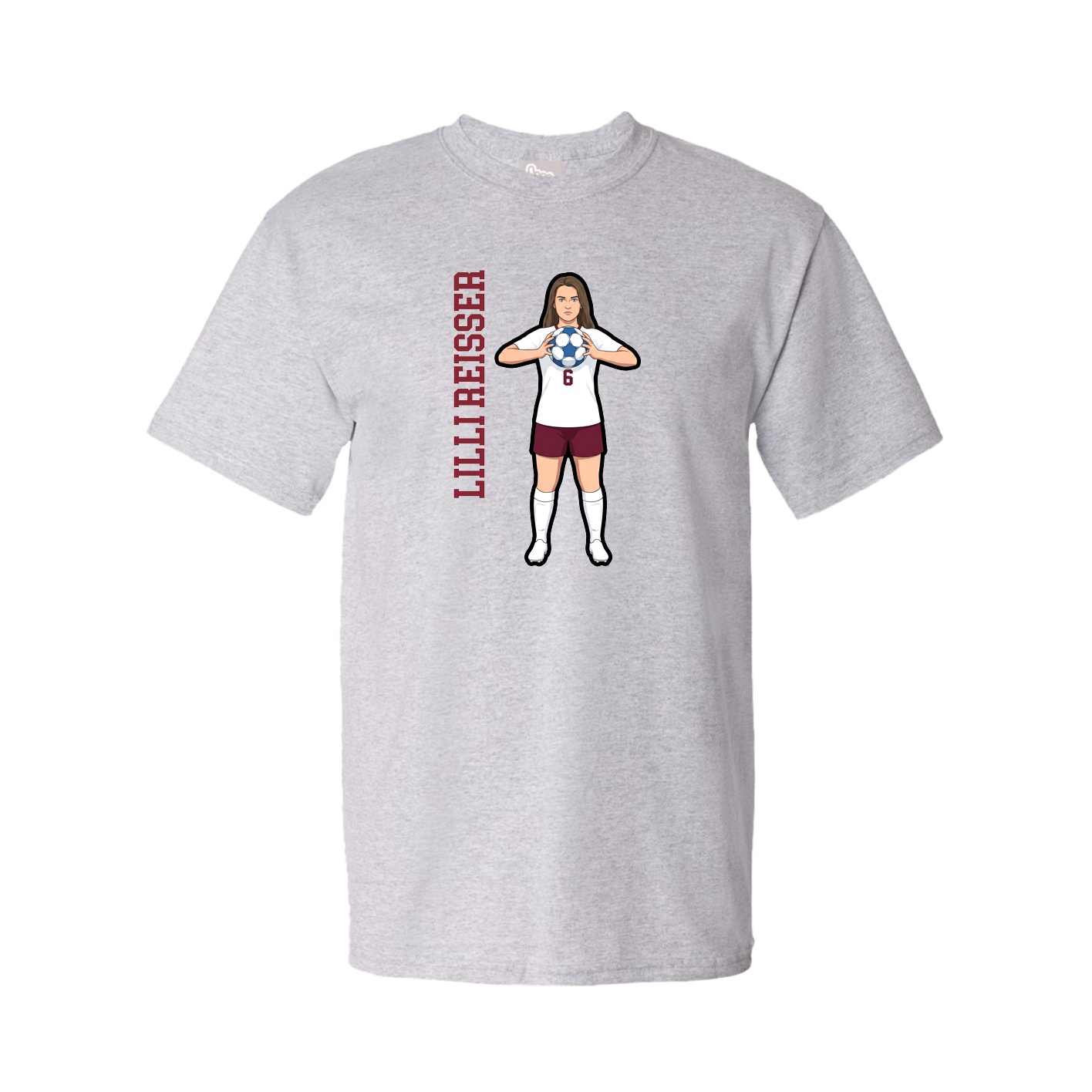 Tee — Name Vertical in Grey