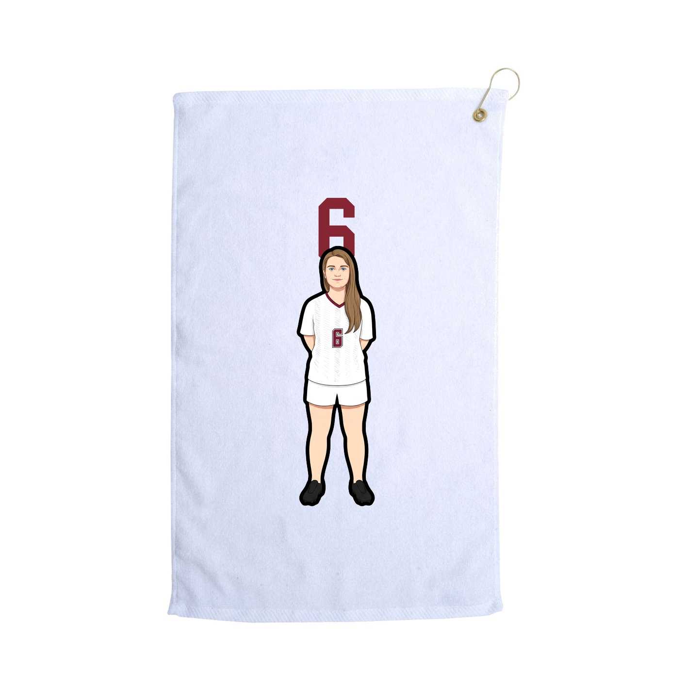 Golf Towel — Number Top in White