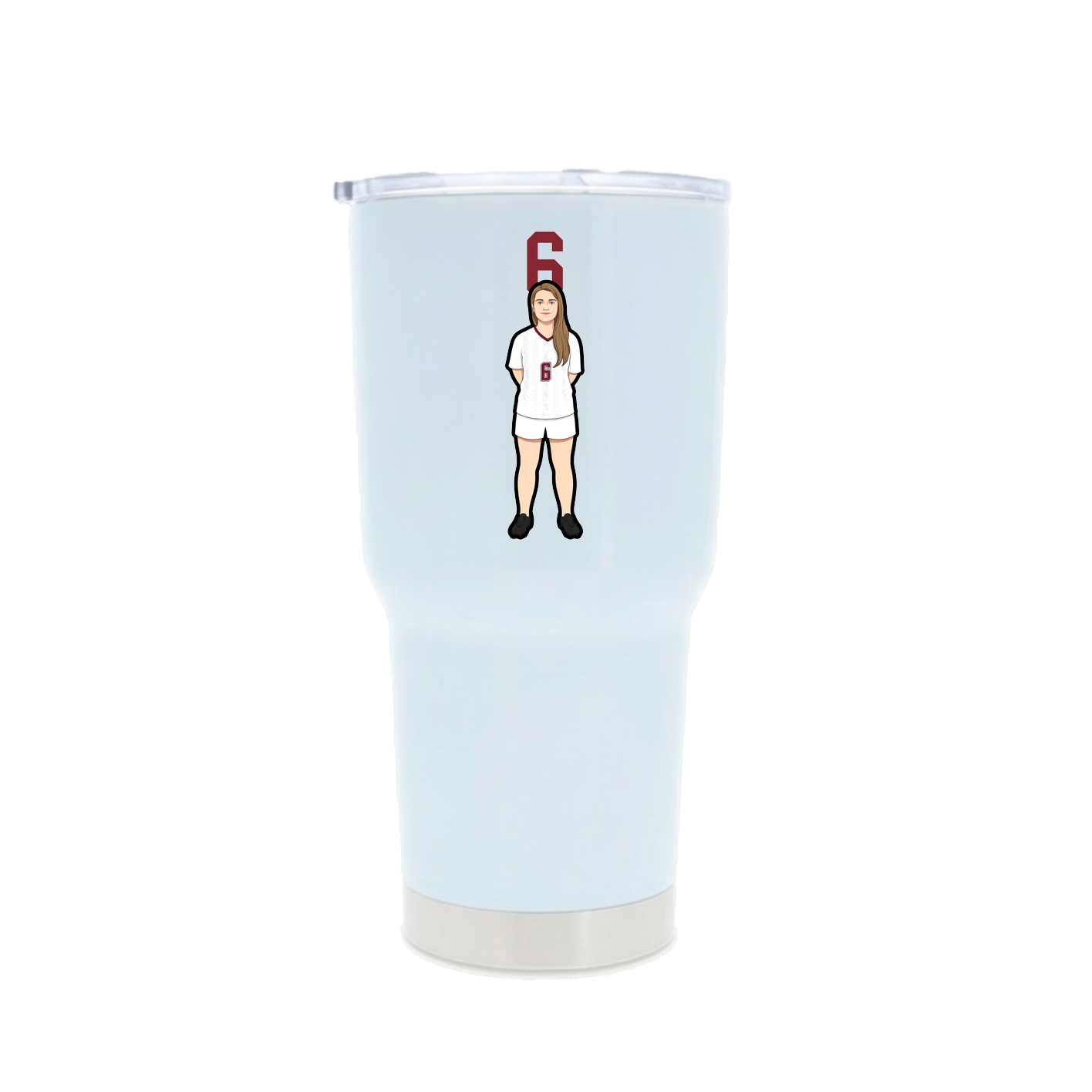 30oz Stainless Steel Tumbler — Number Top in White