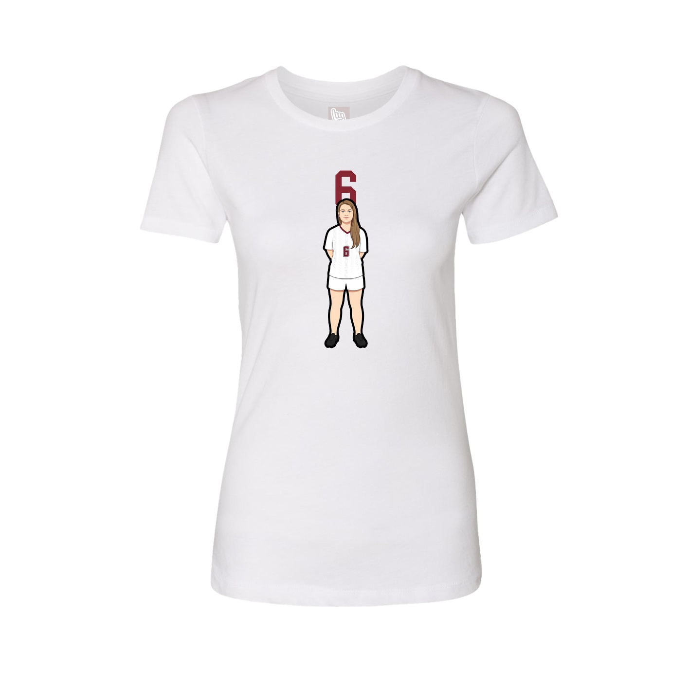 Fitted Women's Tee — Number Top in White