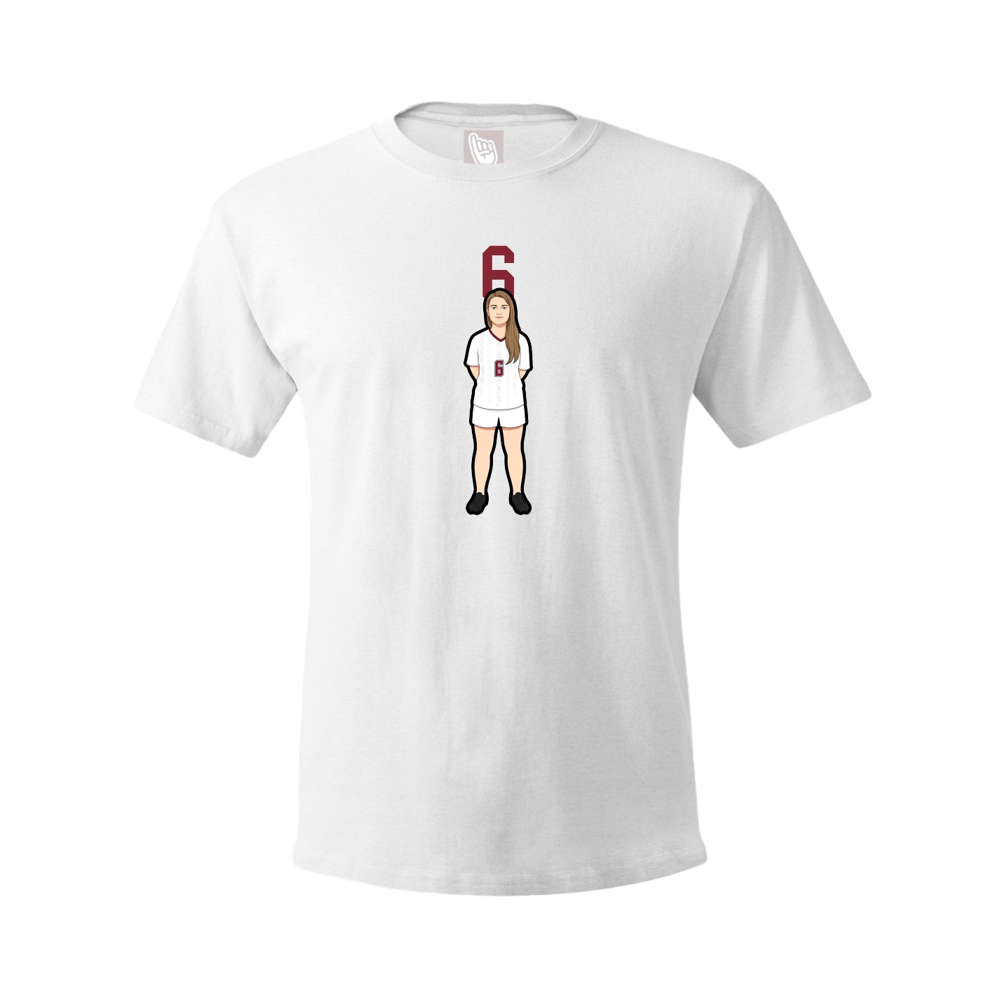 Youth Tee — Number Top in White