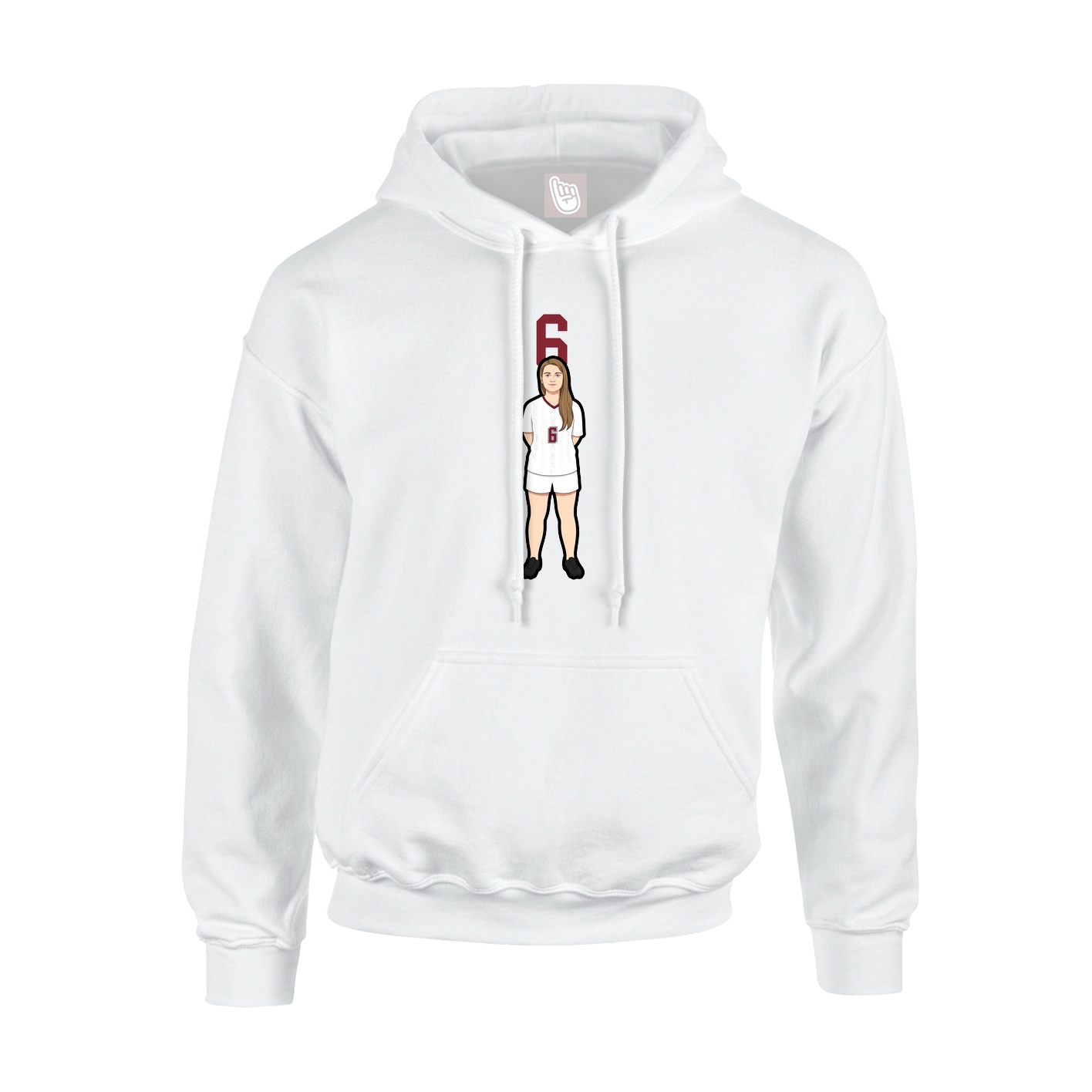 Hoodie — Number Top in White