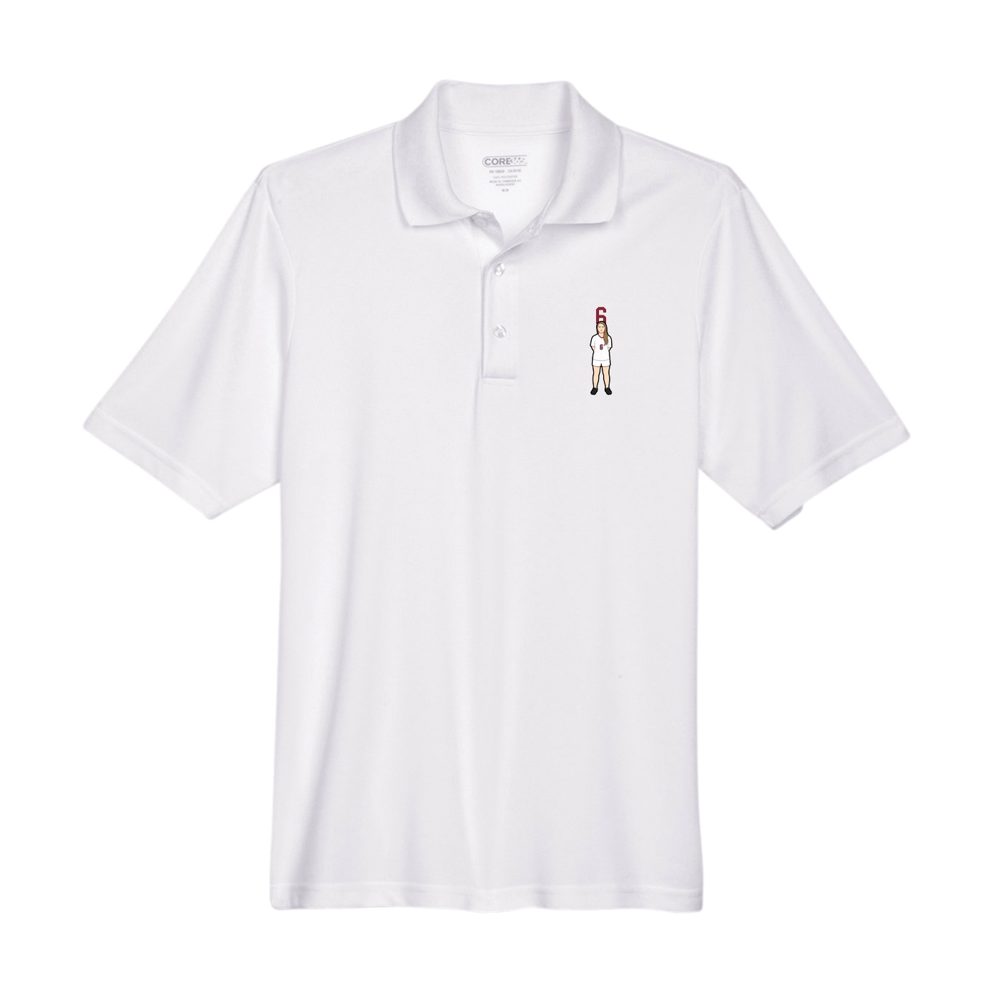 Performance Polo — Number Top in White