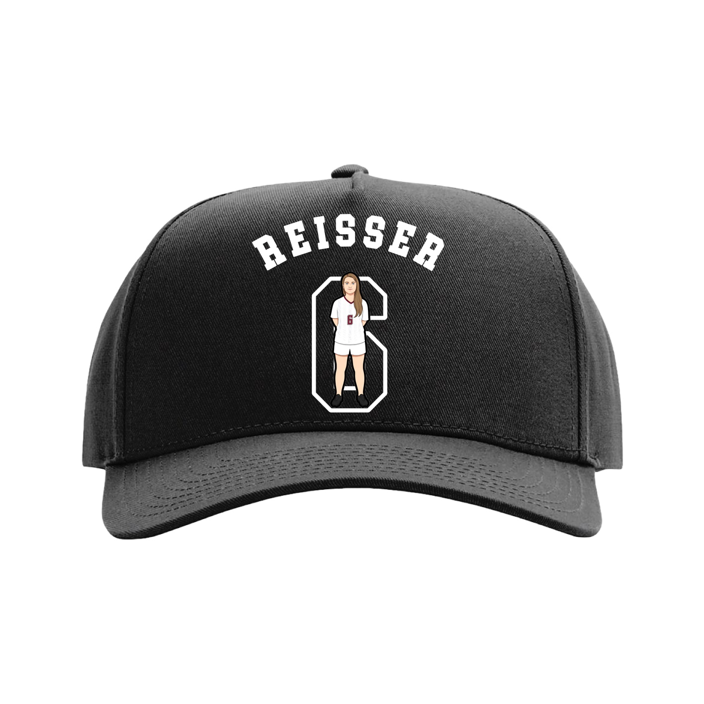 Full Fabric Five-Panel Champ Cap — Shirsey Arch in Black