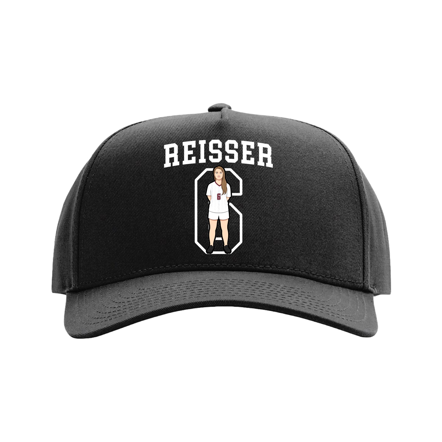 Full Fabric Five-Panel Champ Cap — Shirsey in Black