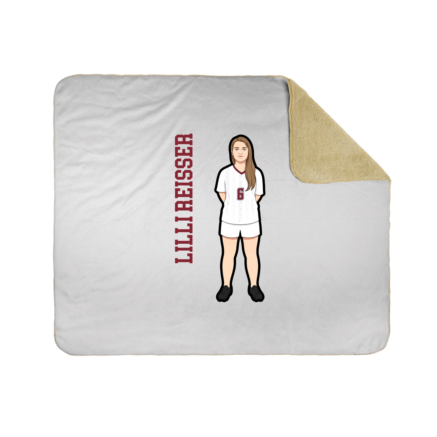 Throw Blanket — Name Vertical in White