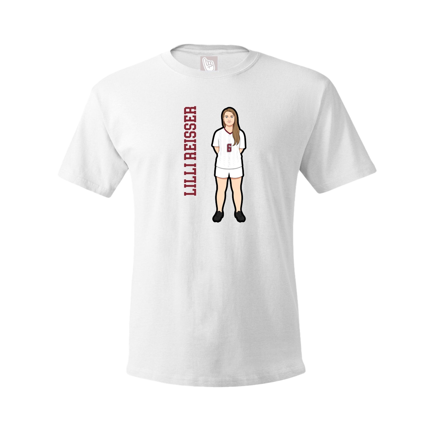 Tee — Name Vertical in White
