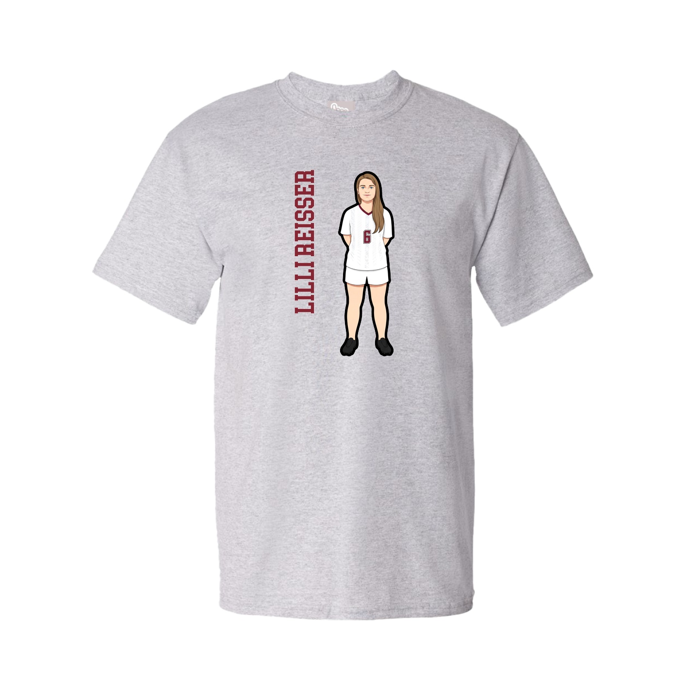 Youth Tee — Name Vertical in Grey
