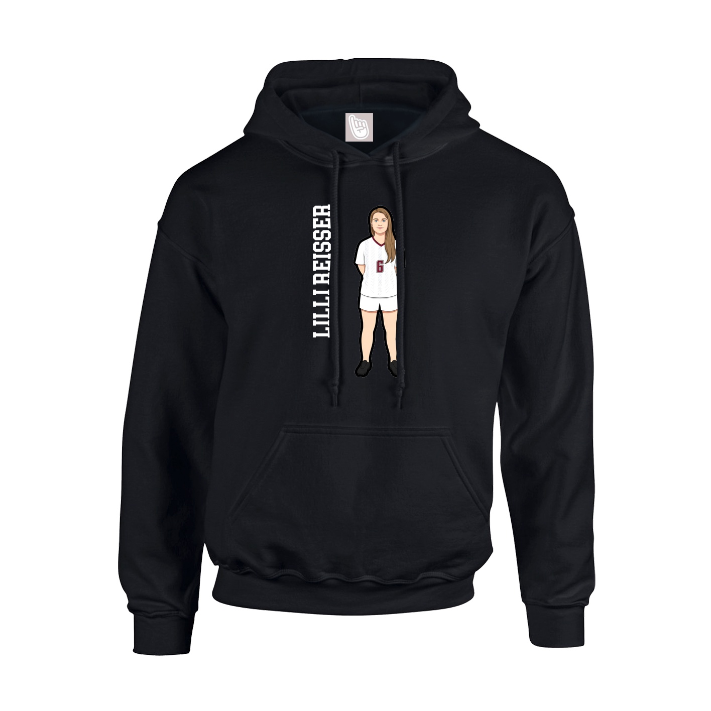 Hoodie — Name Vertical in Black
