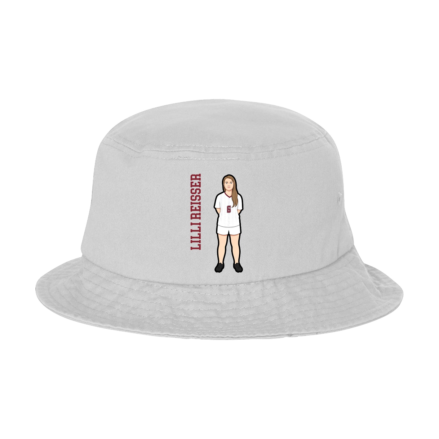 Bucket Cap — Name Vertical in White