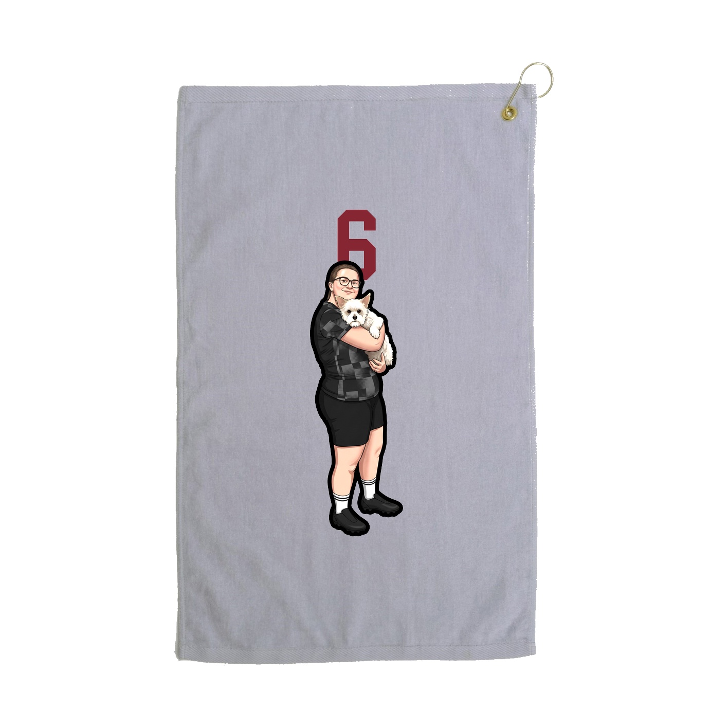 Golf Towel — Number Top in Grey