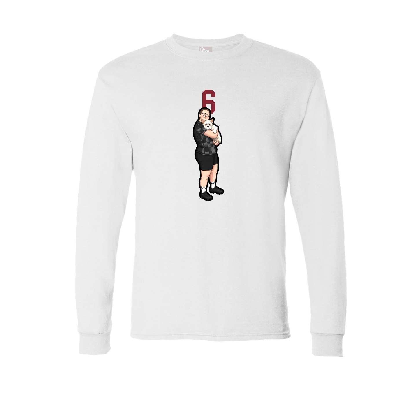 Long Sleeve Tee — Number Top in White