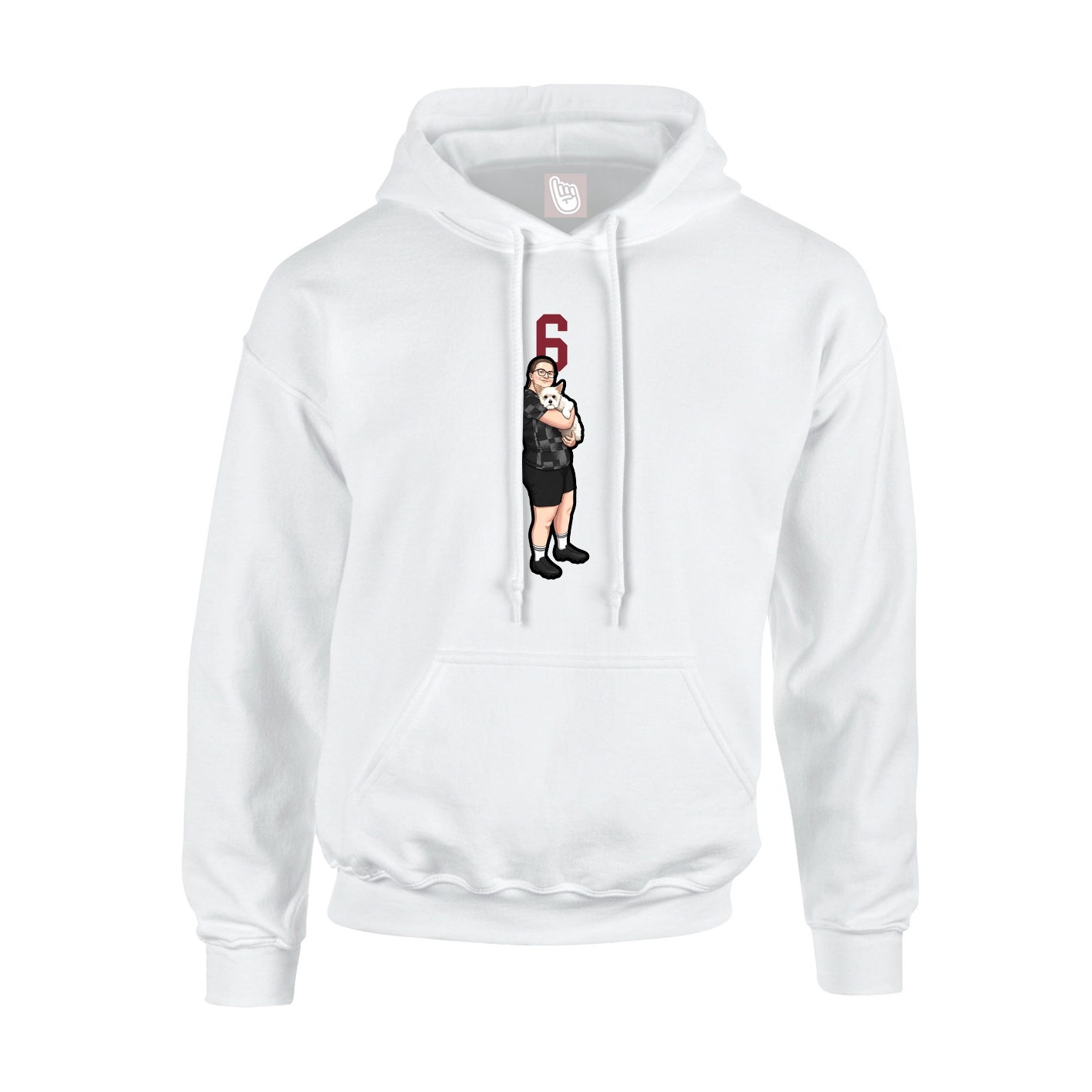 Hoodie — Number Top in White