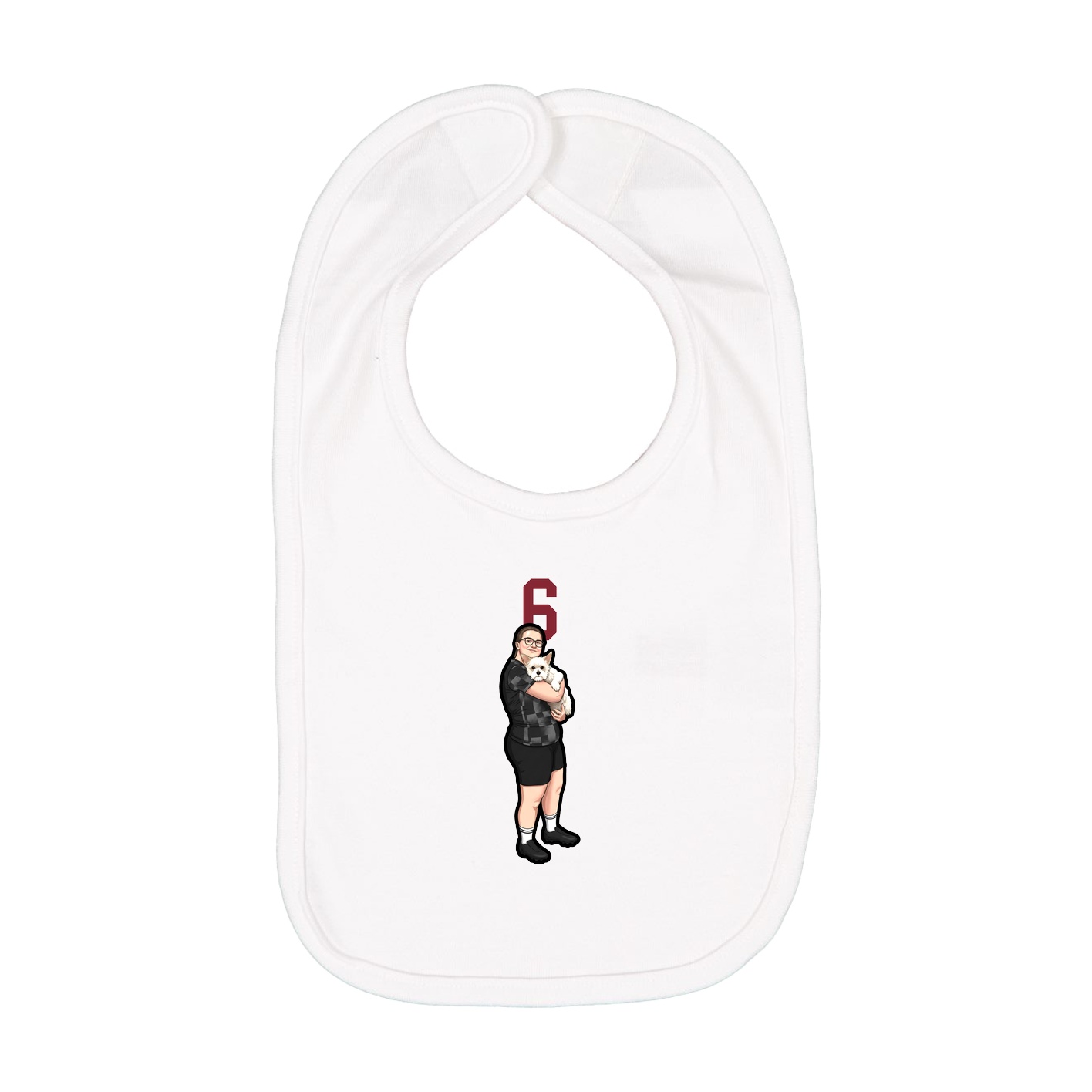 Infant Bib — Number Top in White