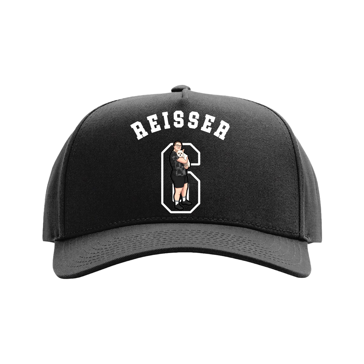 Full Fabric Five-Panel Champ Cap — Shirsey Arch in Black