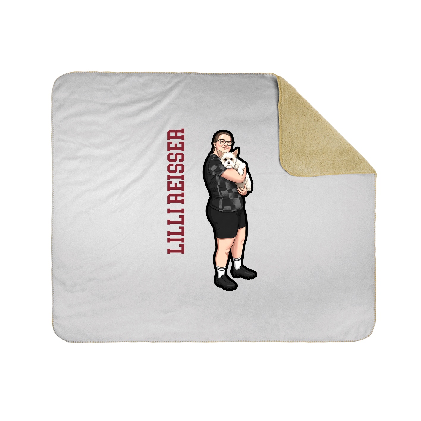 Throw Blanket — Name Vertical in White