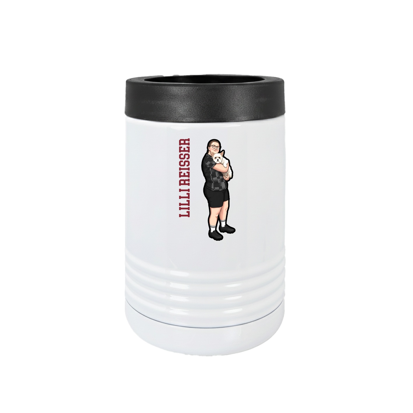 Beverage Holder — Name Vertical in White