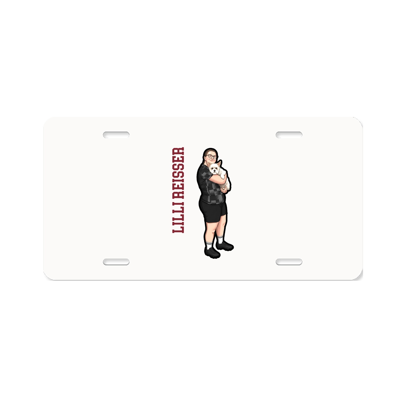 License Plate — Name Vertical in Classic