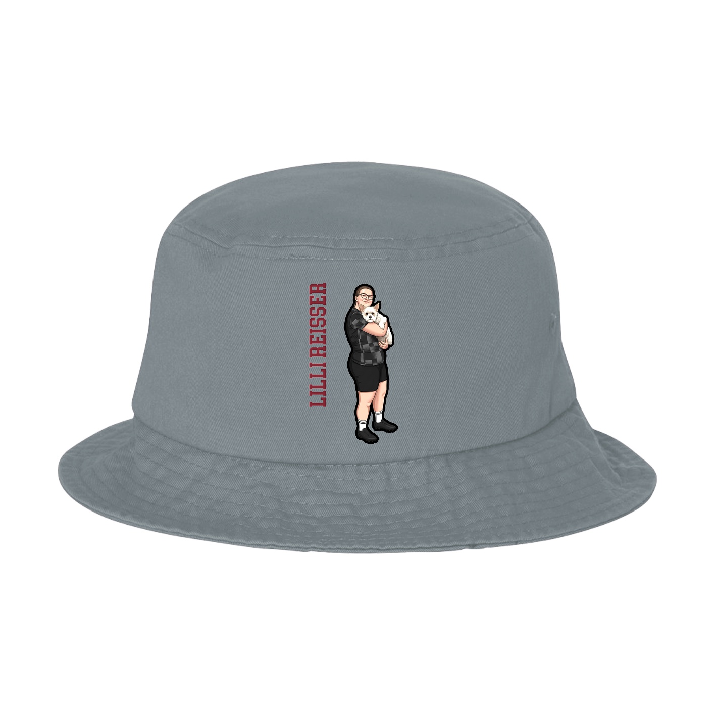 Bucket Cap — Name Vertical in Grey