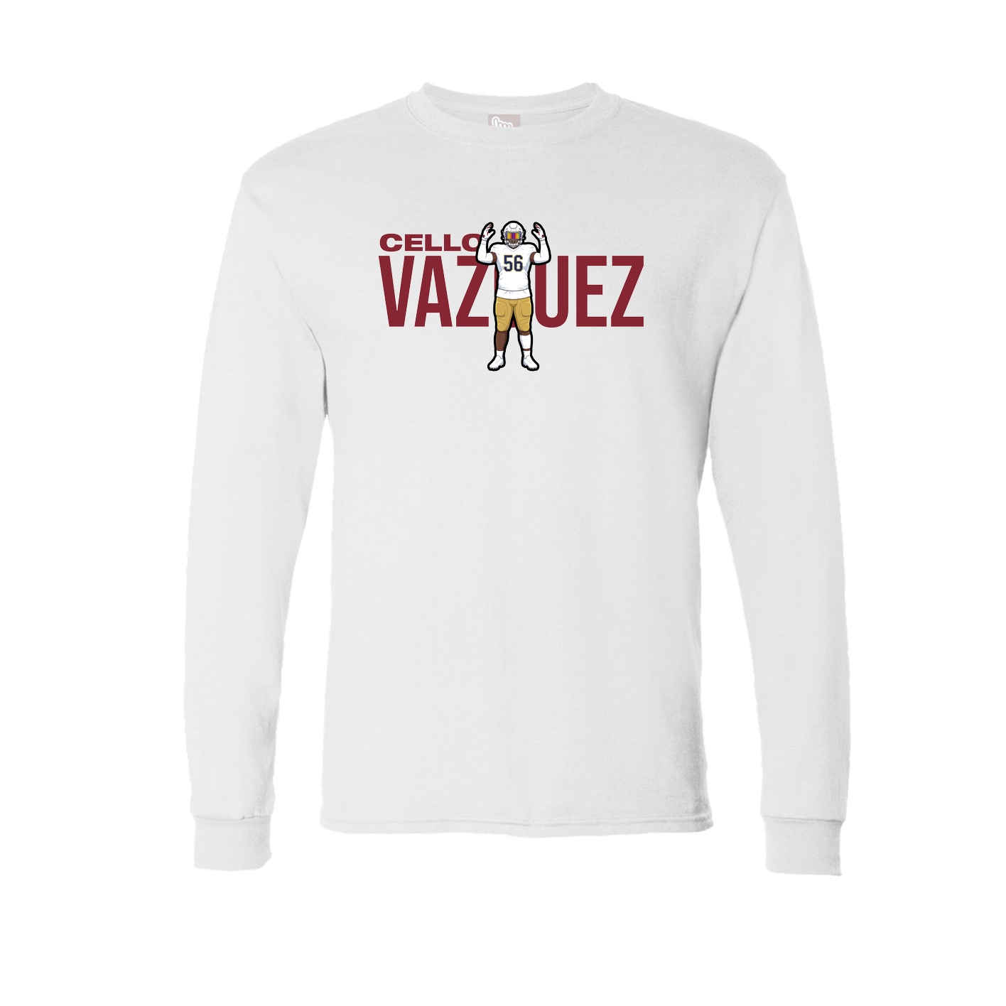 Long Sleeve Tee — Player Name in White