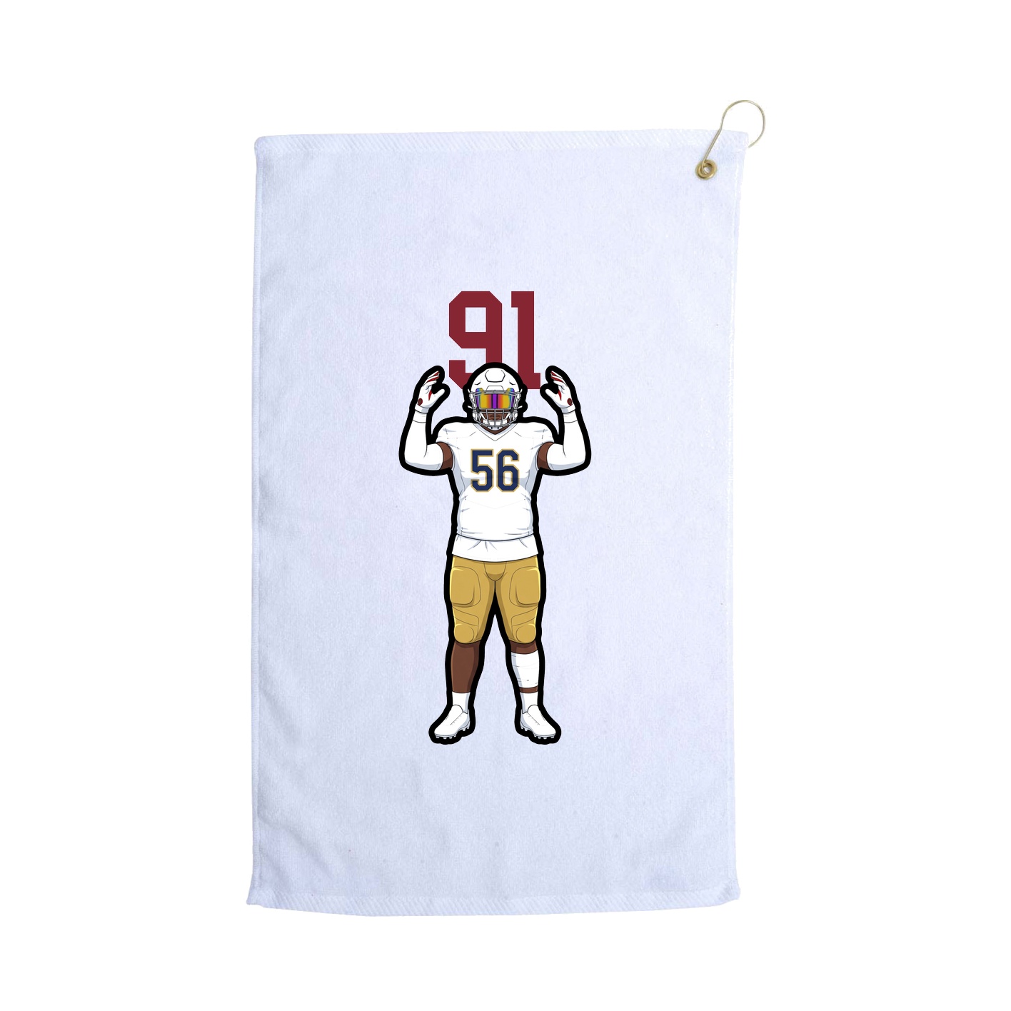 Golf Towel — Number Top in White