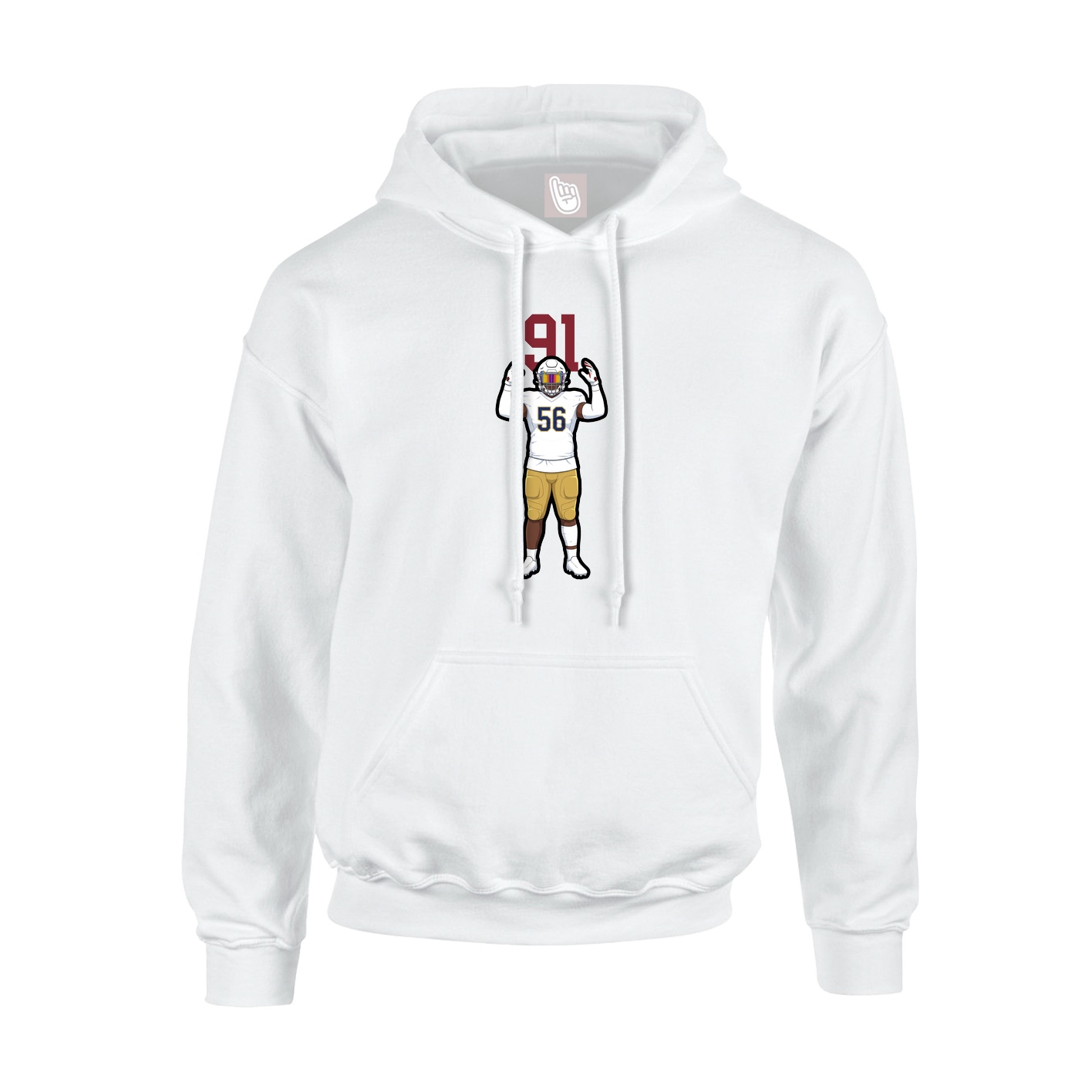 Hoodie — Number Top in White