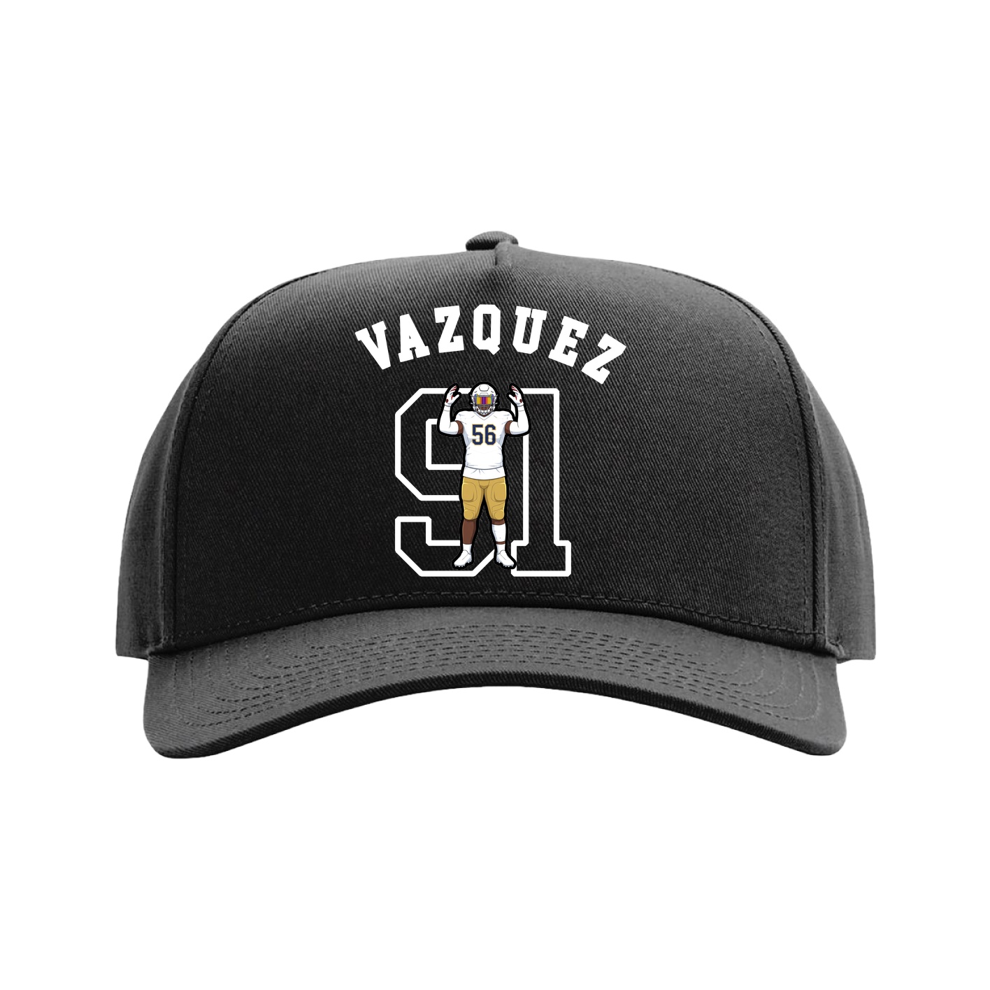Full Fabric Five-Panel Champ Cap — Shirsey Arch in Black
