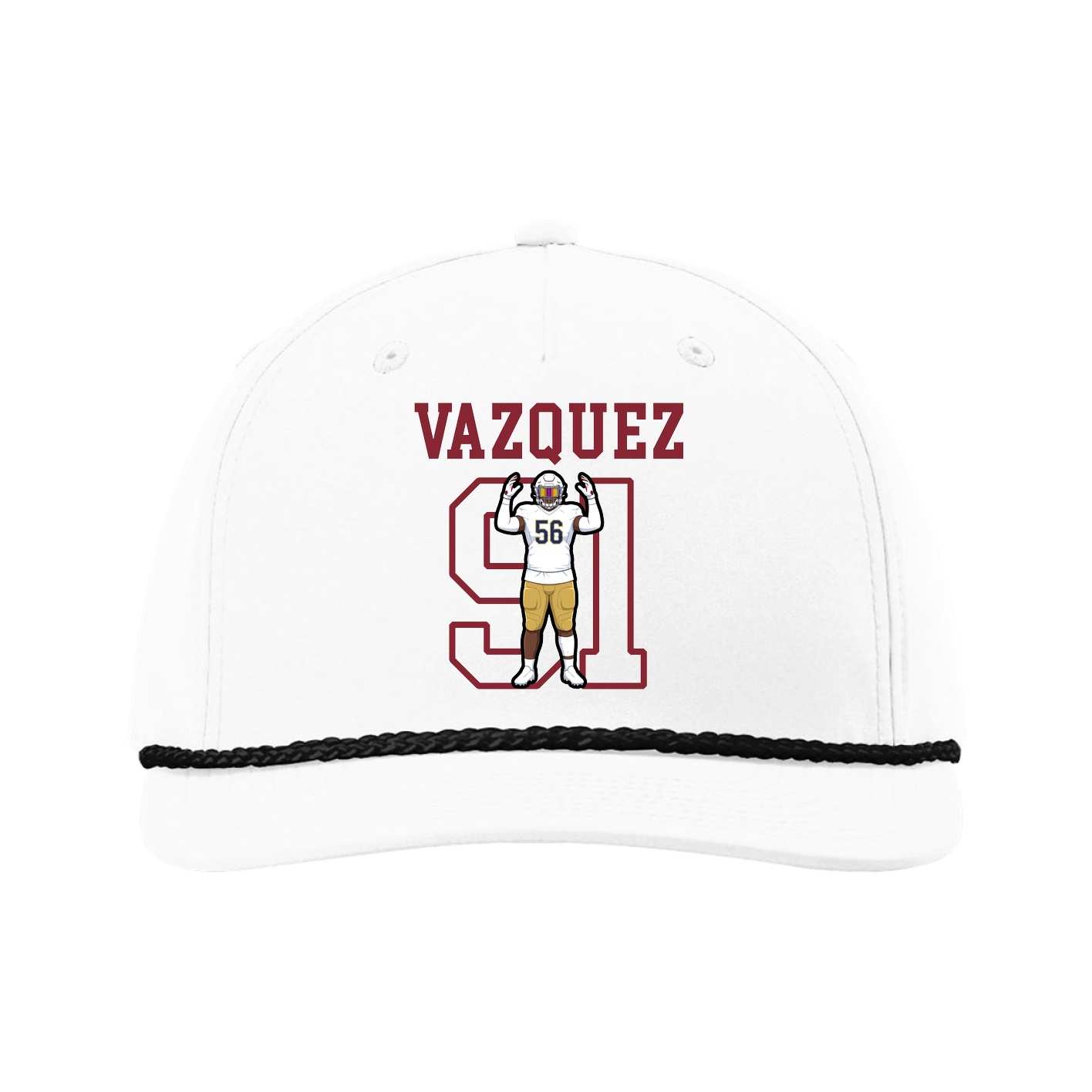 Five-Panel Classic Rope Cap — Shirsey in White