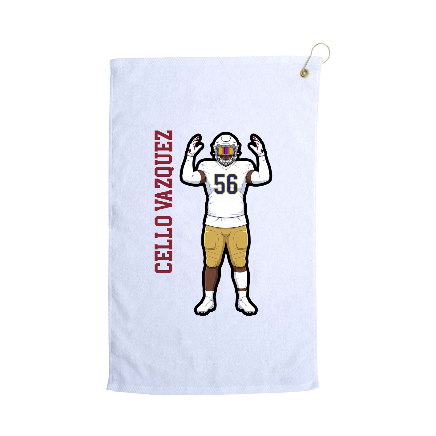 Golf Towel — Name Vertical in White