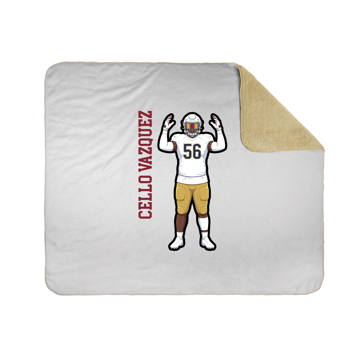 Throw Blanket — Name Vertical in White