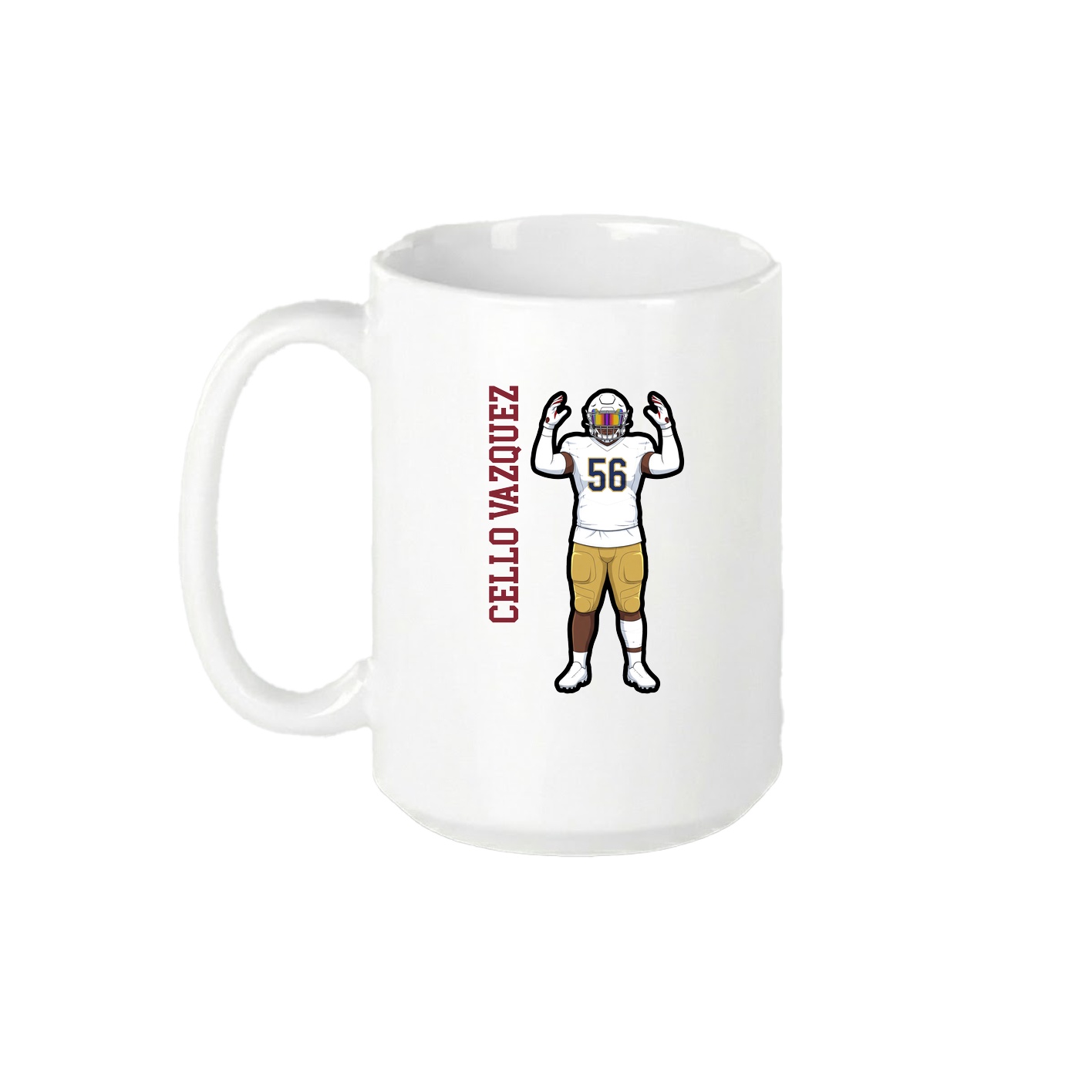 15oz Coffee Mug — Name Vertical in White