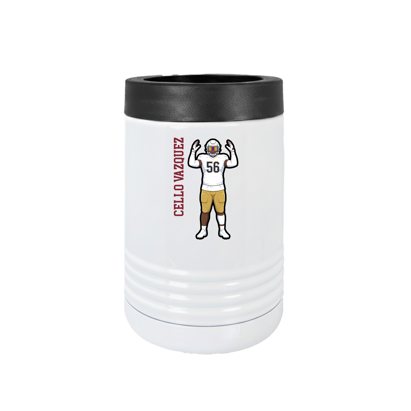 Beverage Holder — Name Vertical in White