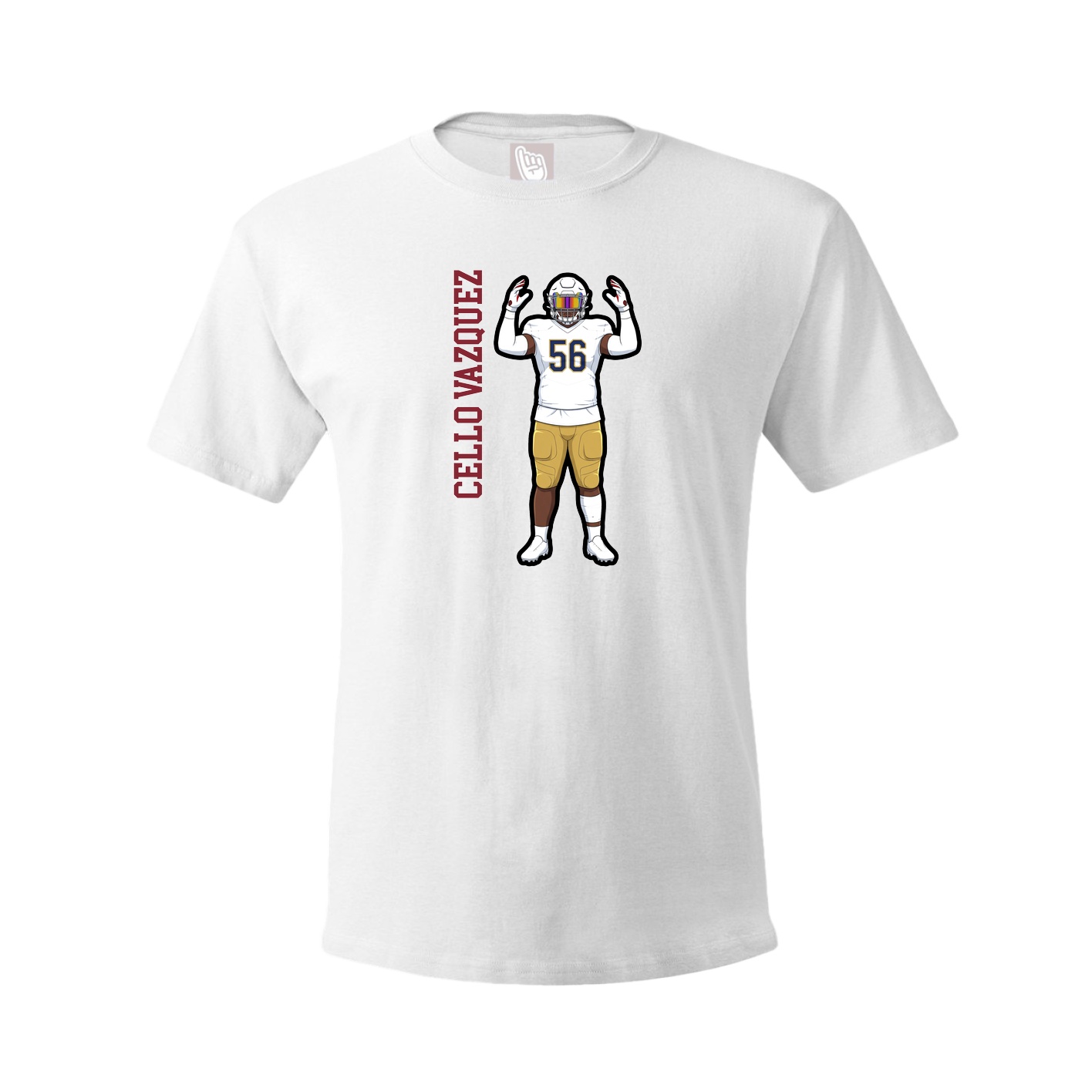 Youth Tee — Name Vertical in White