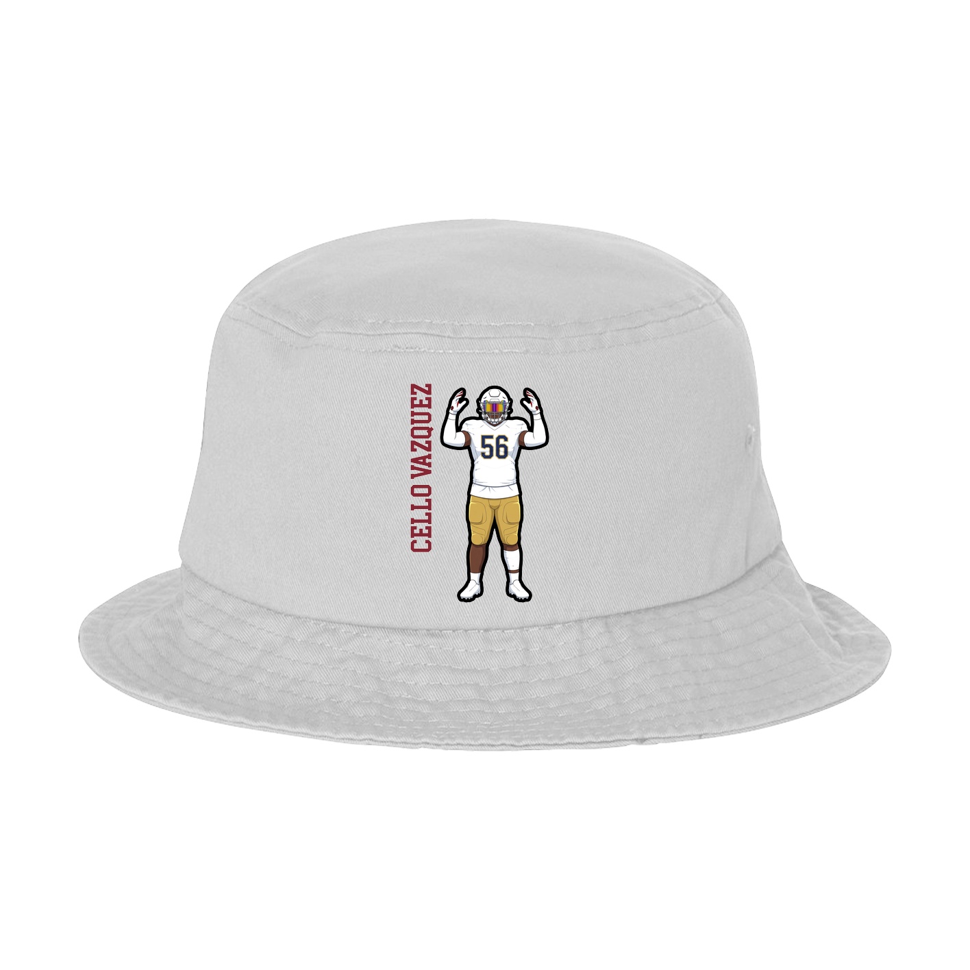 Bucket Cap — Name Vertical in White