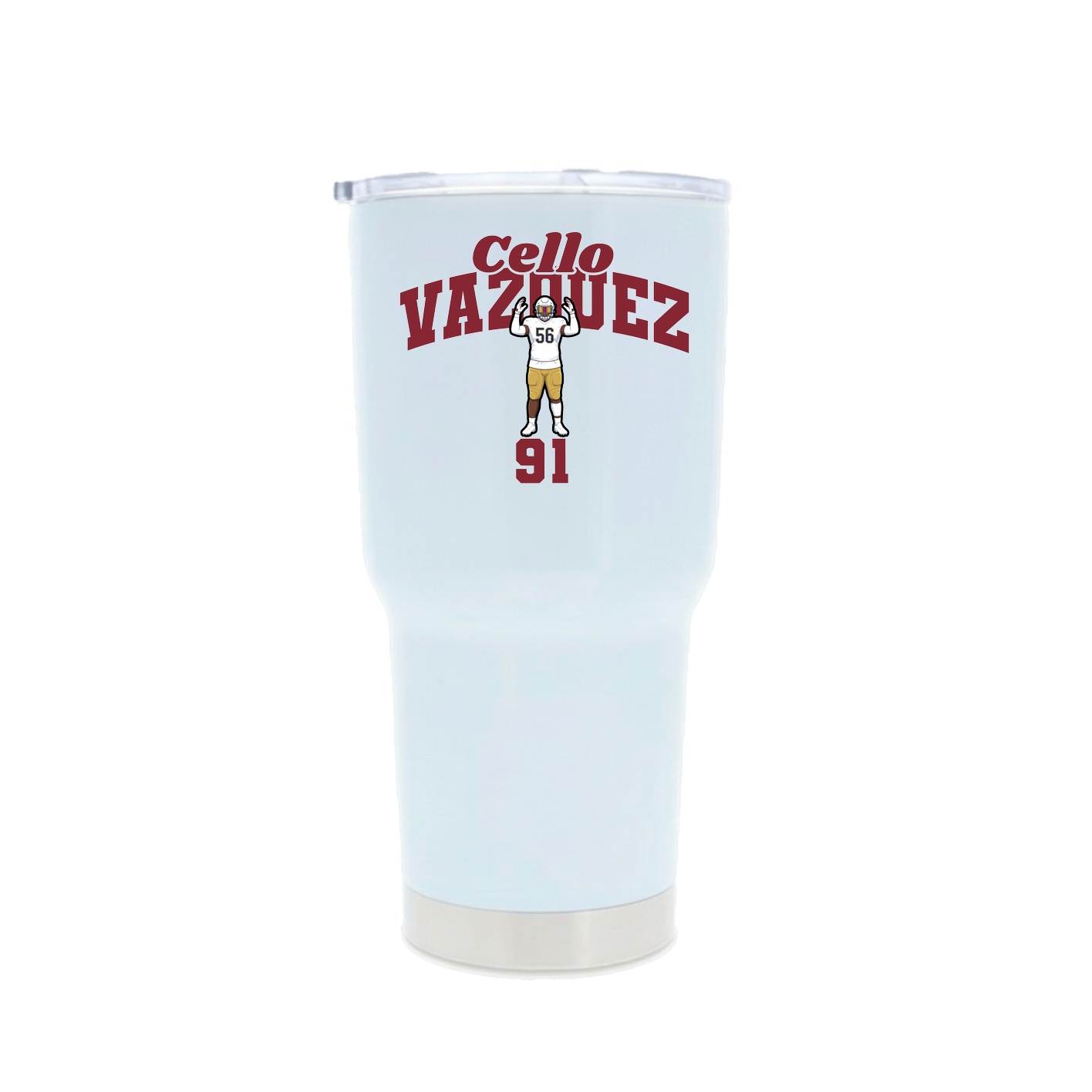 30oz Stainless Steel Tumbler — Signature Arch in White