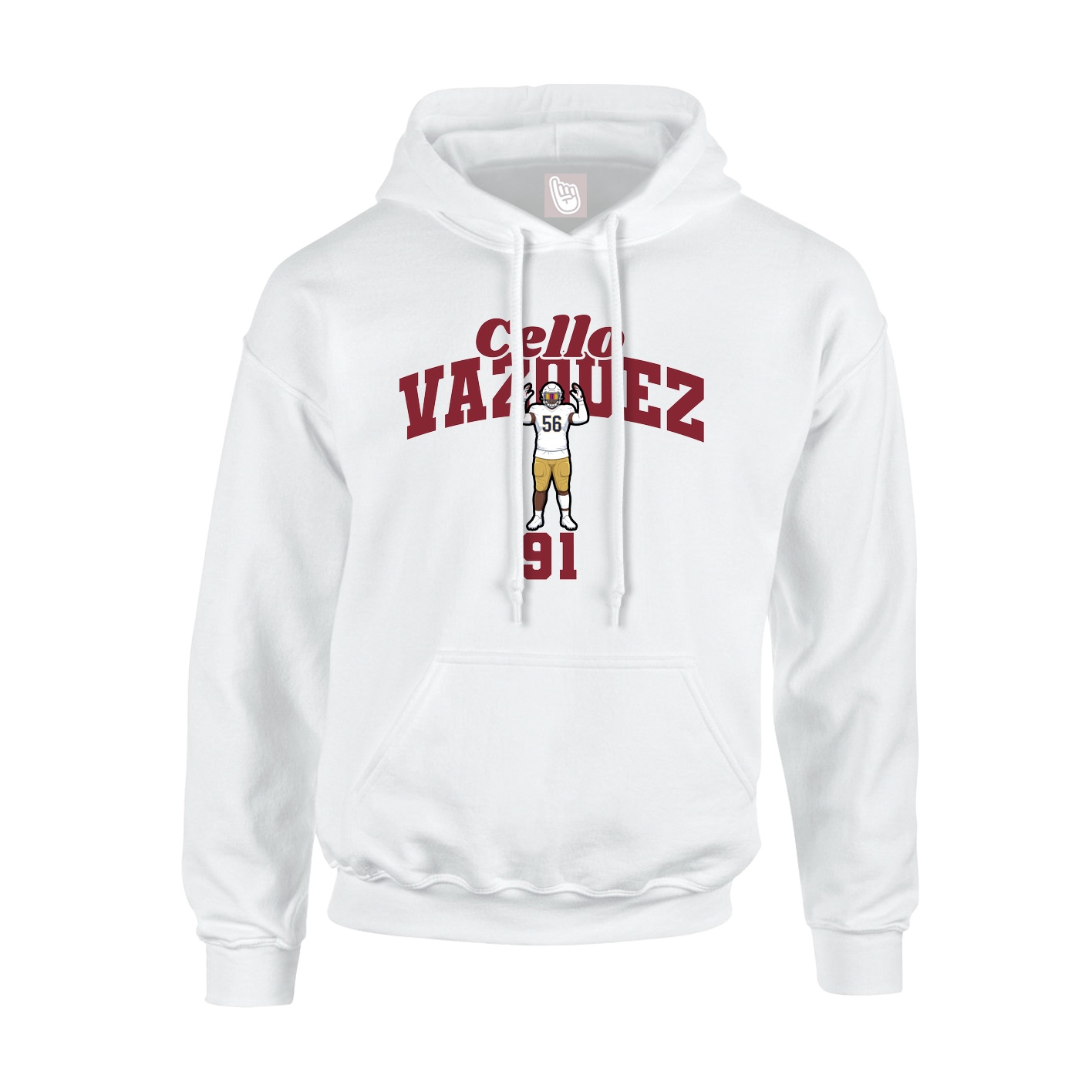 Youth Hoodie — Signature Arch in White