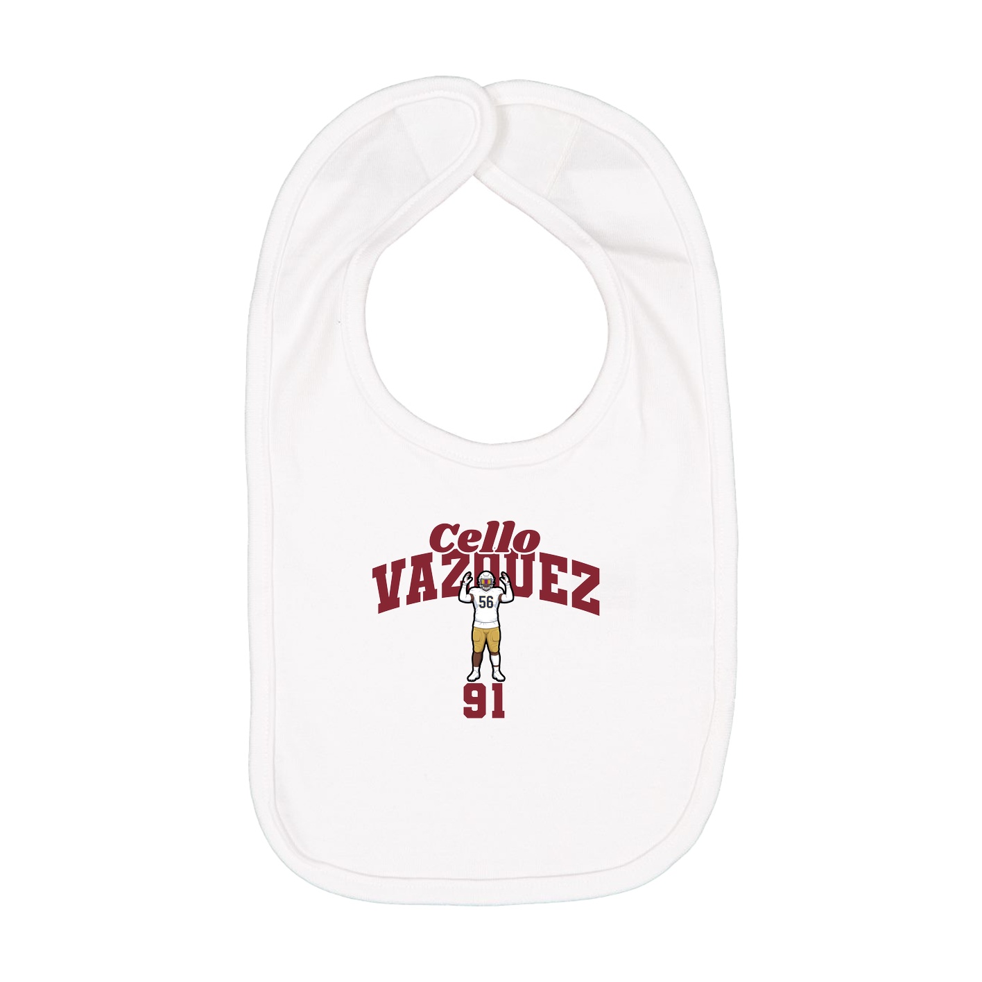 Infant Bib — Signature Arch in White
